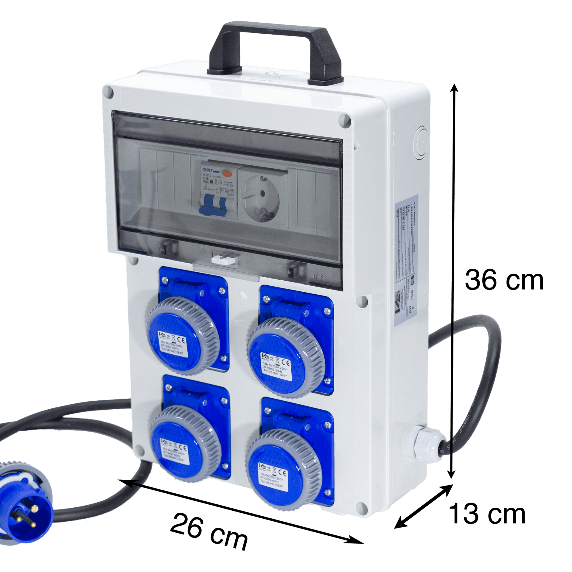 QUADRO TERMOP. 4 PRESE 2P+T 16A 230V IP67 - ElettroWatt.eu