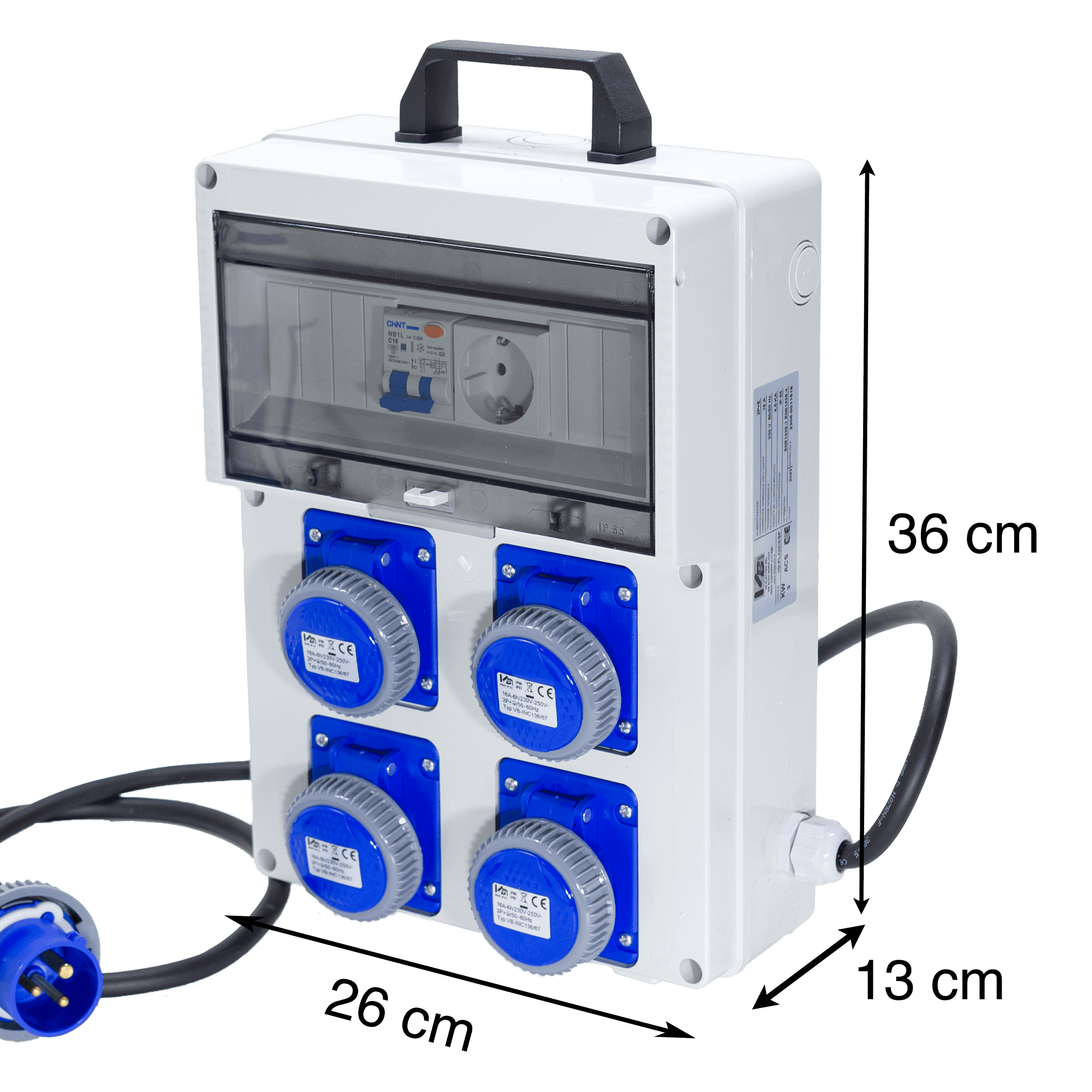 QUADRO TERMOP. 4 PRESE 2P+T 16A 230V IP67 - ElettroWatt.eu