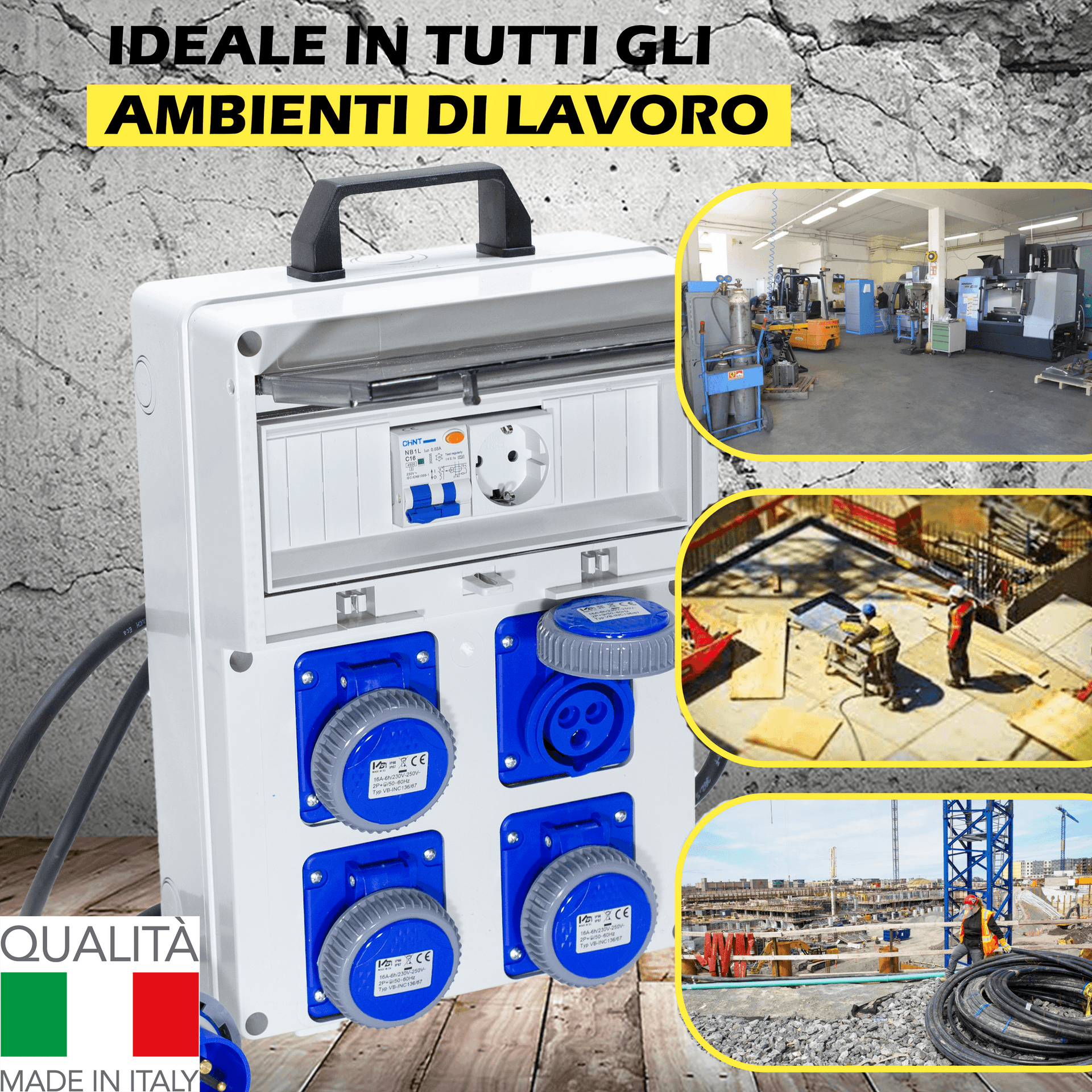 QUADRO TERMOP. 4 PRESE 2P+T 16A 230V IP67 - ElettroWatt.eu