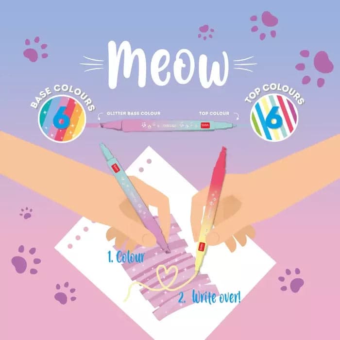 Meow - Set Di 6 Pennarelli Doppia Pun - Multicolor Ink in Lettura e scrittura Cartoleria Deja Vu - Crotone, commercioVirtuoso.it