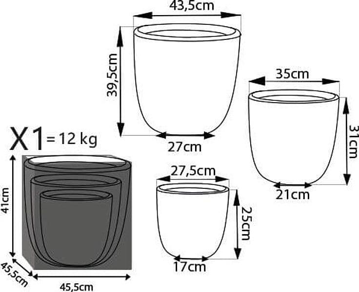 set di 3 vasi da giardino Beige in Vasi Milani Home - Dueville, commercioVirtuoso.it