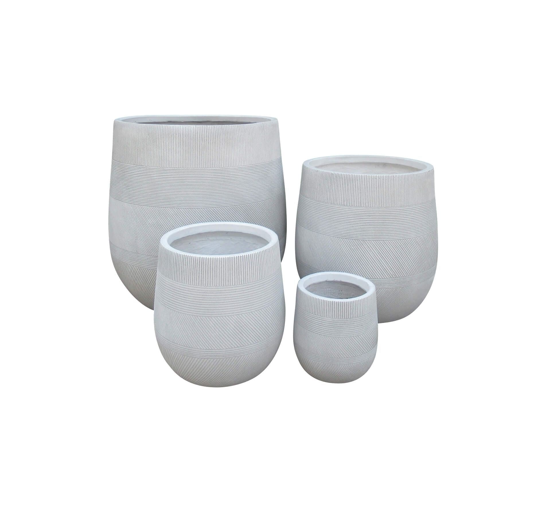 Set 4 vasi "Peonia tondo" da esterno per piante e fiori in fibra di vetro - 6