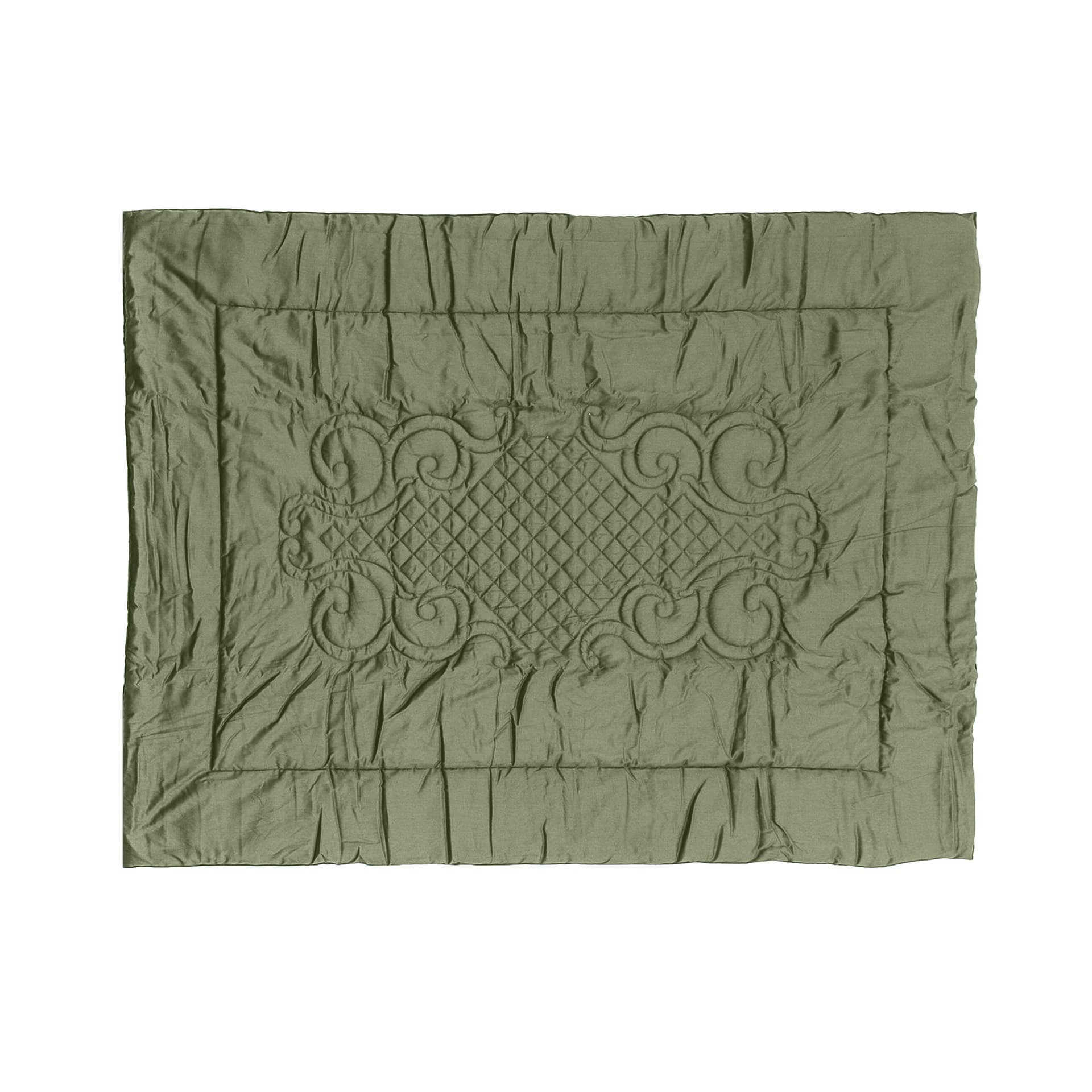 Plaid Arredo  140 x 180 cm in Raso di puro cotone Verde Oliva