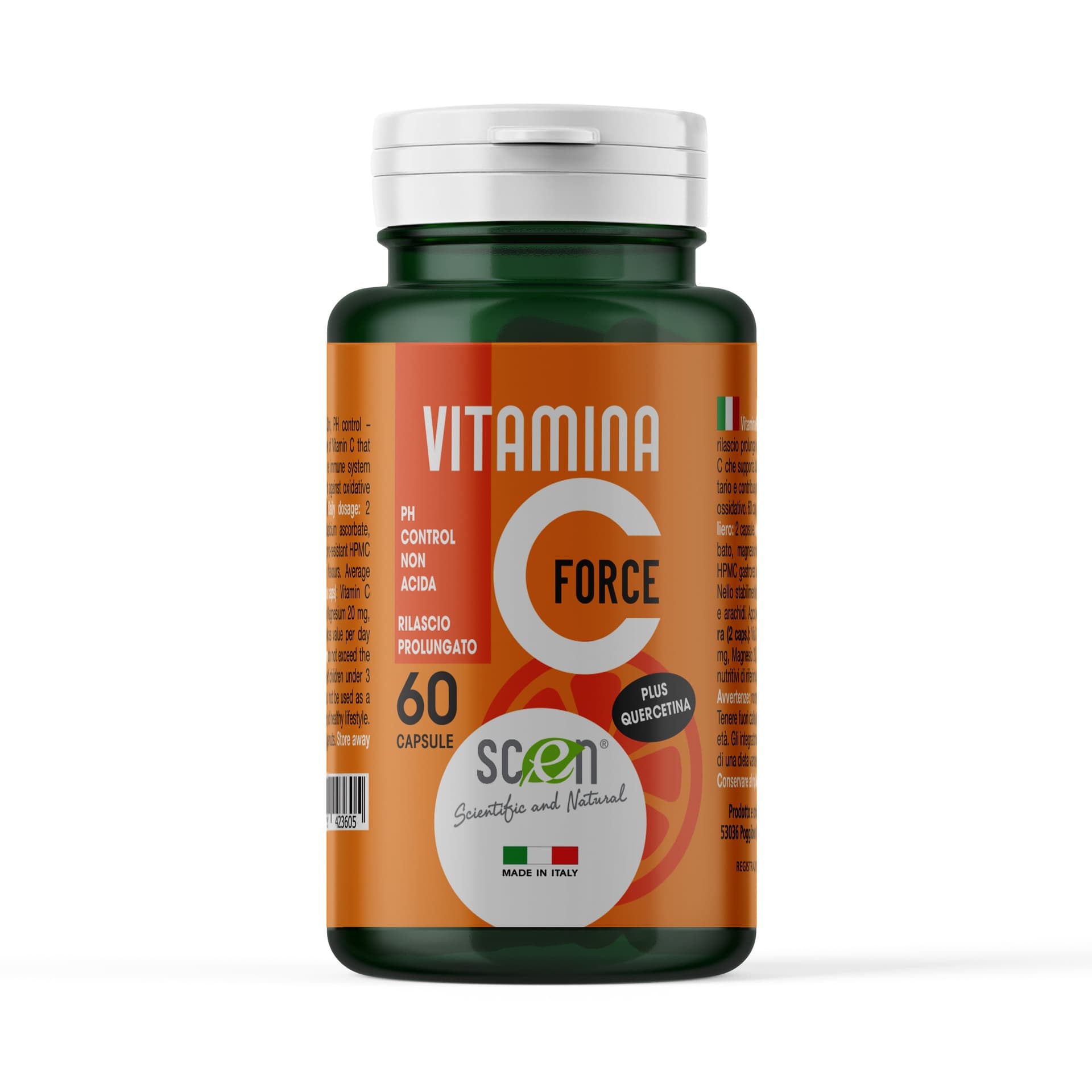 Vitamina C – Force con Quercetina, PH control – rilascio prolungato - 60 capsule in Vitamina C Scen Scientific and Natural - Poggibonsi, commercioVirtuoso.it
