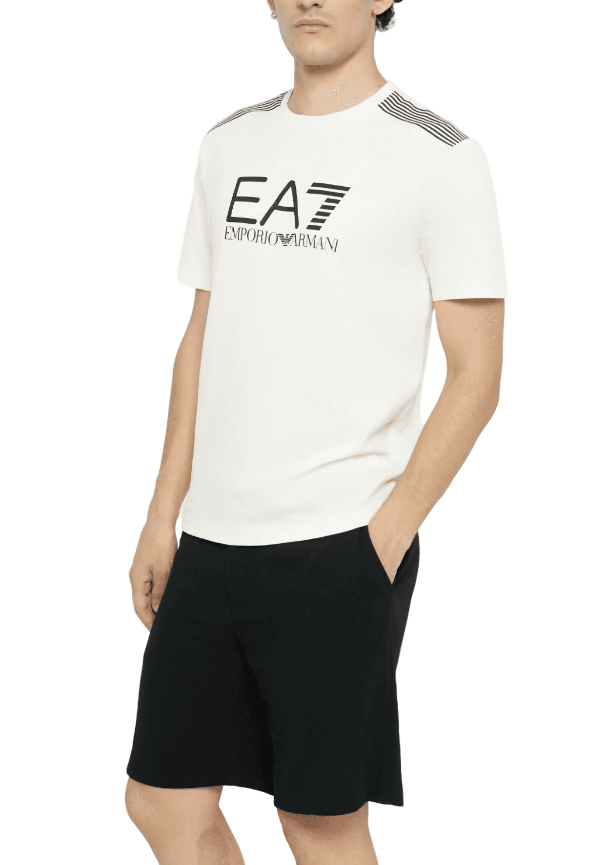 Emporio Armani T-Shirt Uomo Girocollo 7 Lines in Jersey Di Misto Cotone Asv in T-shirt Euforia - Bronte, commercioVirtuoso.it