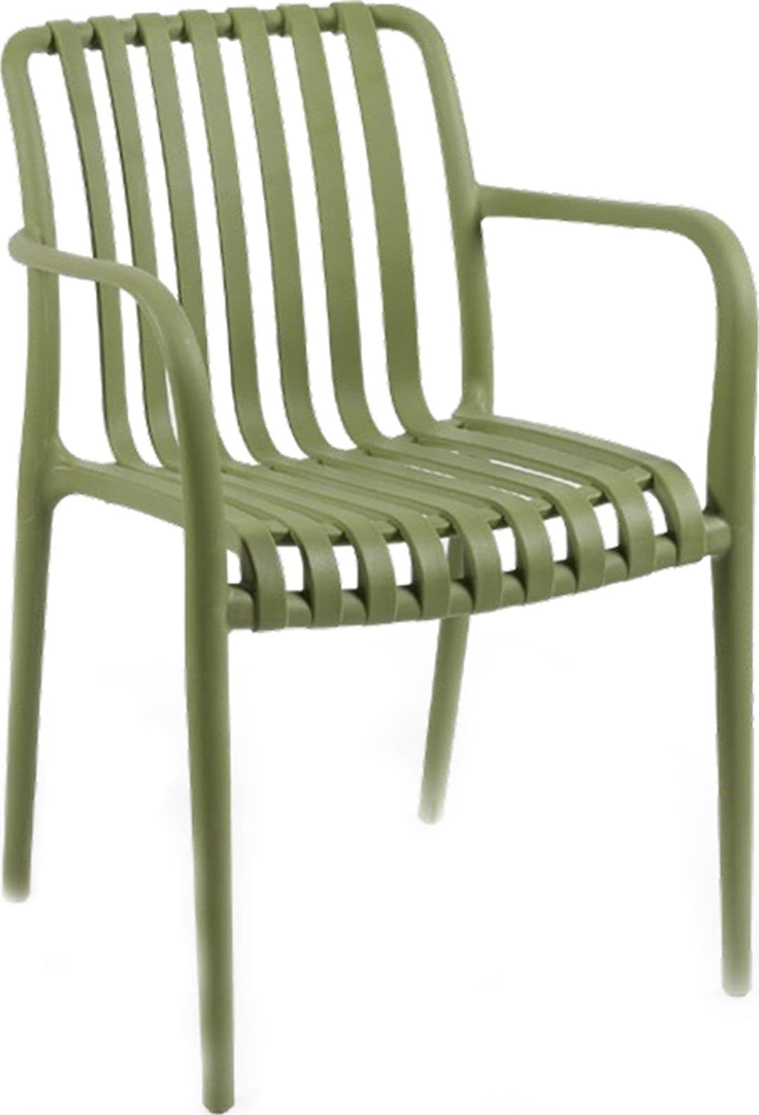 Sedia con braccioli da giardino "Righe" in polipropilene da interno ed esterno – Agave, Confezione da 1 Pezzo – Edg