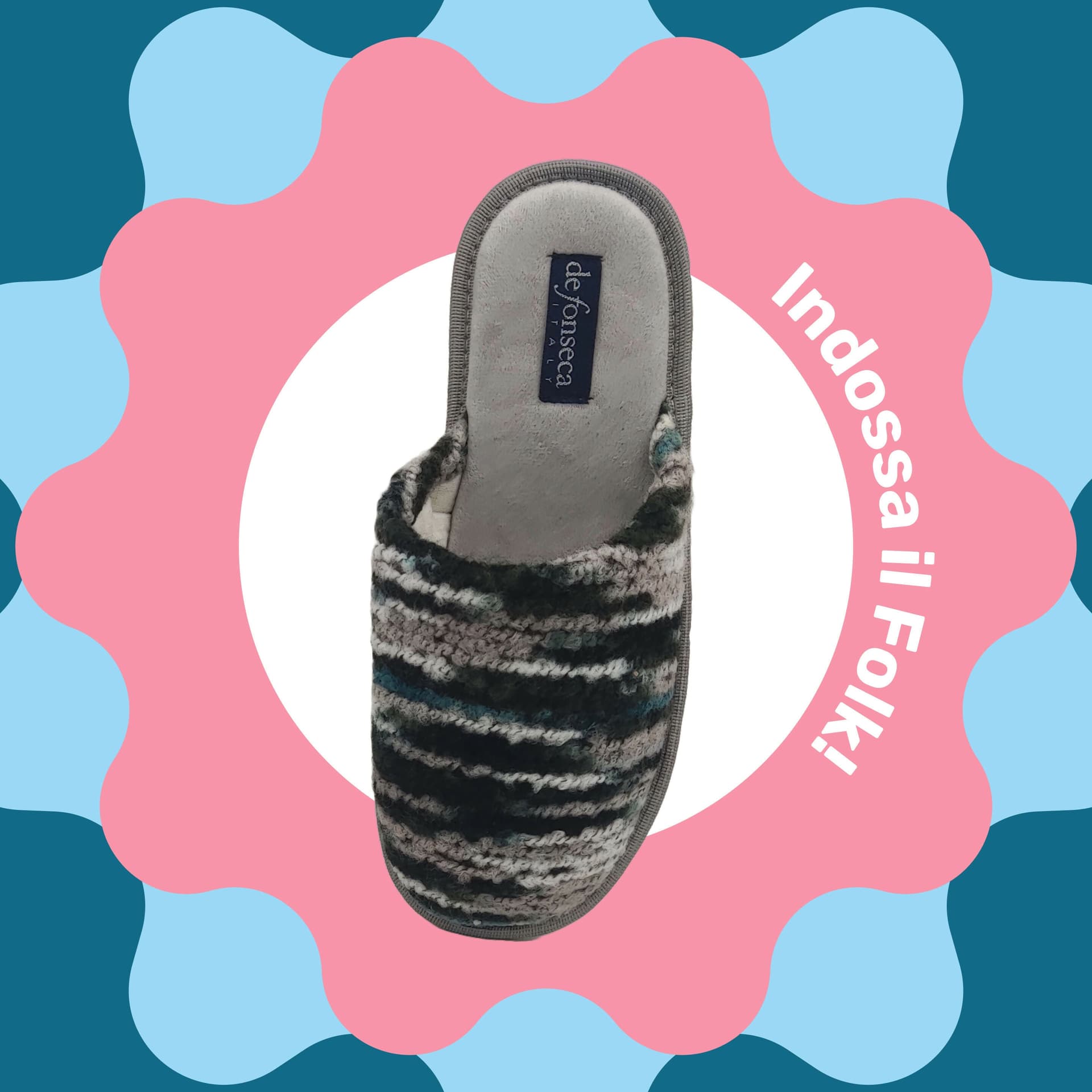 de fonseca Folk Meravigliose Ciabatte Artistiche da Donna, Pantofole Invernali in Cotone di Prima Scelta, Slippers Comode e Lavabili per Casa, Ultima Moda qualità in Ciabatte moda Primo Calzature - Venezia, commercioVirtuoso.it