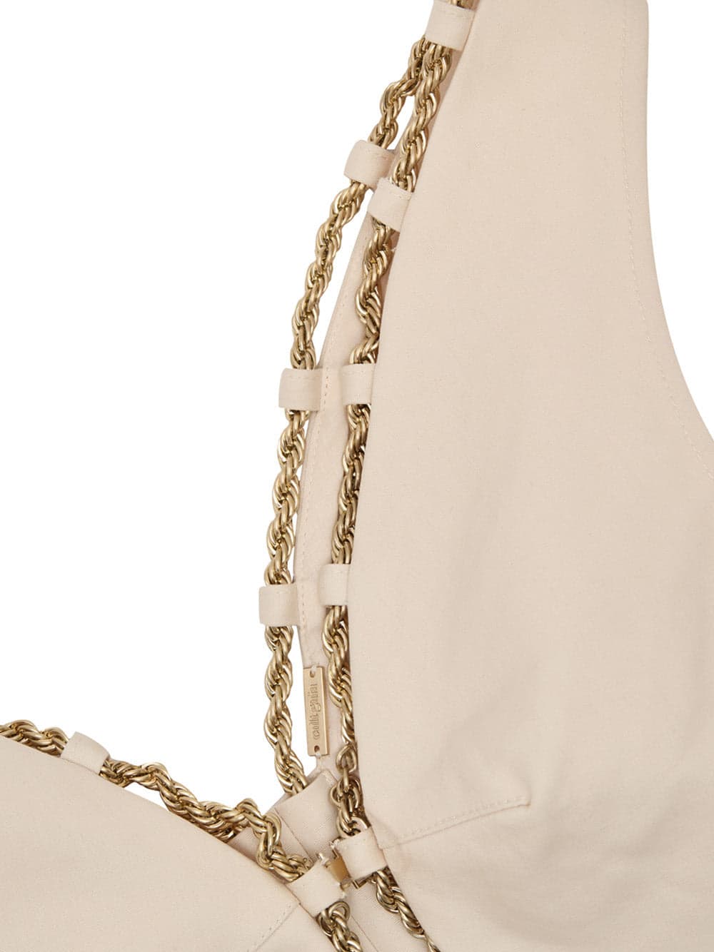 CULT GAIA Gilet in Cotone Cipria con Bordo in Catena Gold Cult Gaia da donna in Gilet Drestige - Casamassima, commercioVirtuoso.it