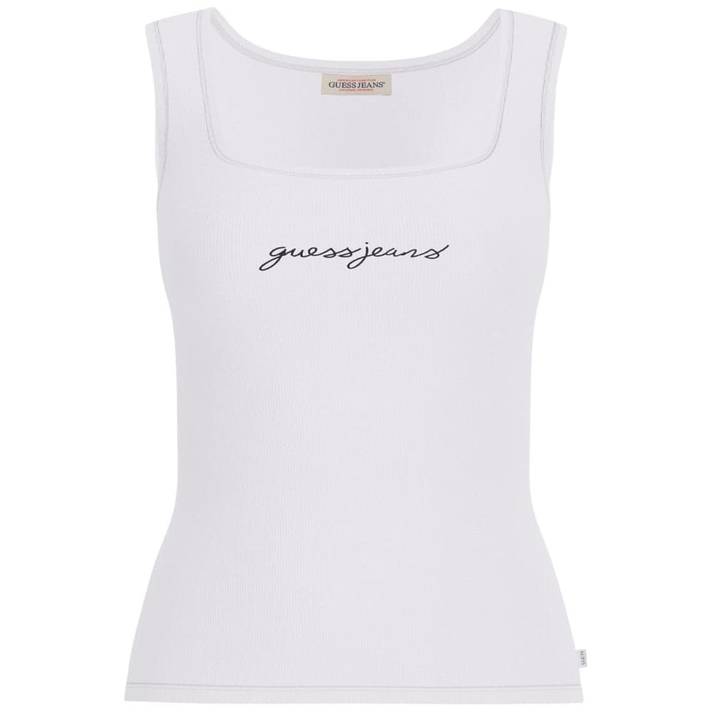 Guess Jeans canotta bianca a coste W5RP48 KA0H1 G011