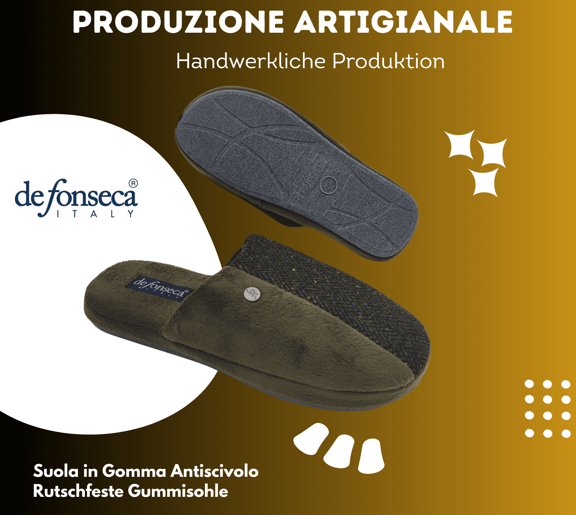 de fonseca Savoia Ciabatte Uomo Invernali da Casa, Pantofole Chiuse e Calde, Produzione Artigianale in Pantofole Primo Calzature - Venezia, commercioVirtuoso.it