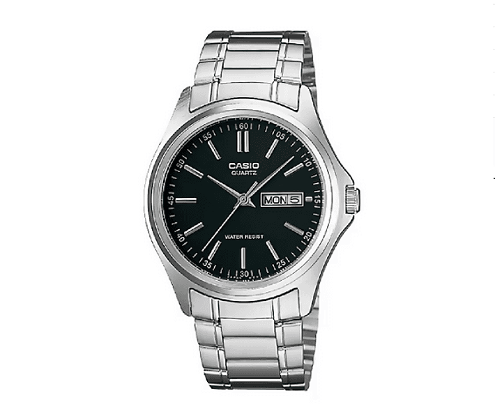 Orologio Casio per uomo Serie MTP-1239, sfondo quadrante argento, blu e nero in acciaio, con segna data in Orologi da polso Loweconomy - Marineo, commercioVirtuoso.it
