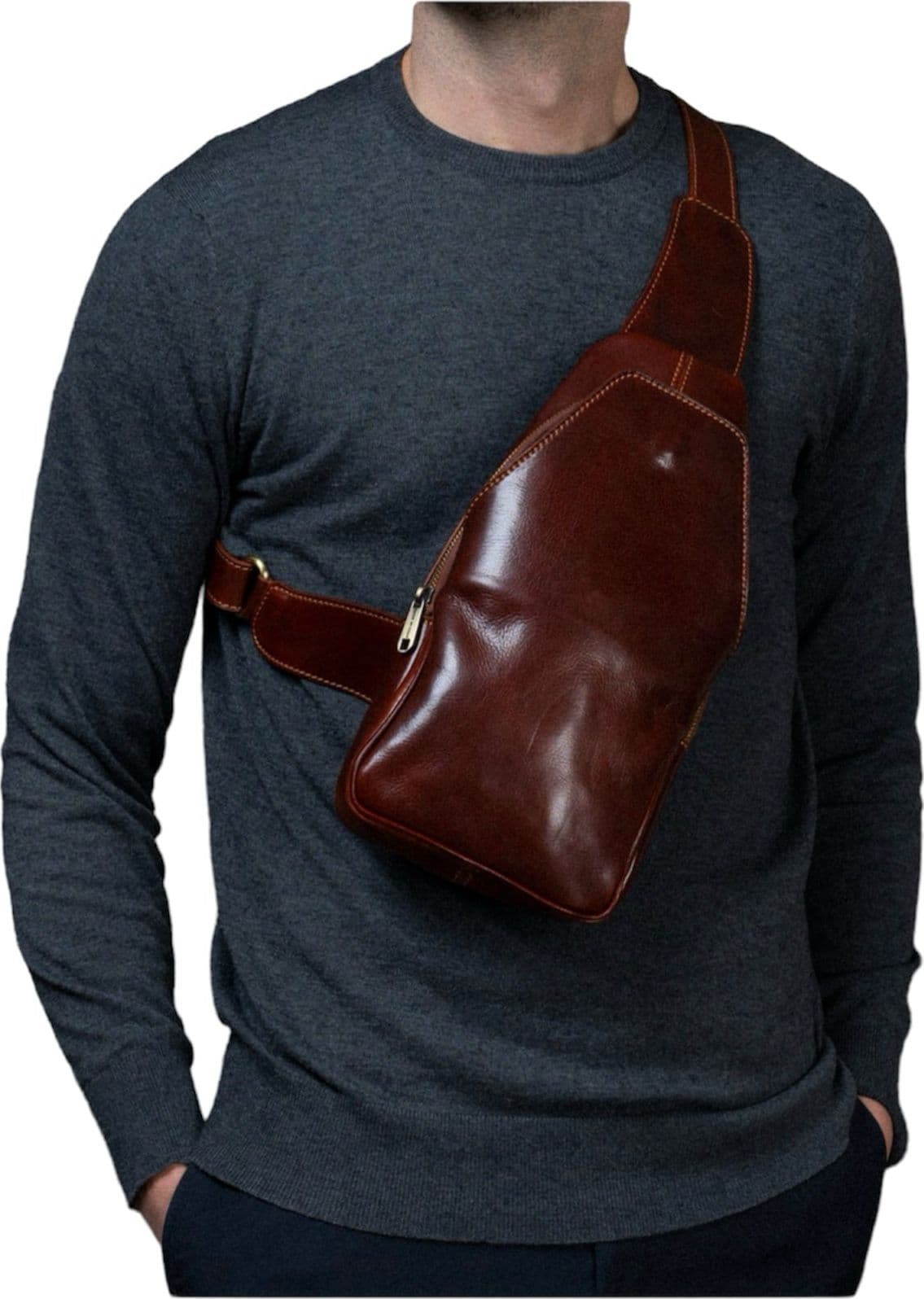 Modarno Borsa Uomo in vera pelle Marsupio Monospalla Jump in Organizer borsa Modarno - Sesto Fiorentino, commercioVirtuoso.it