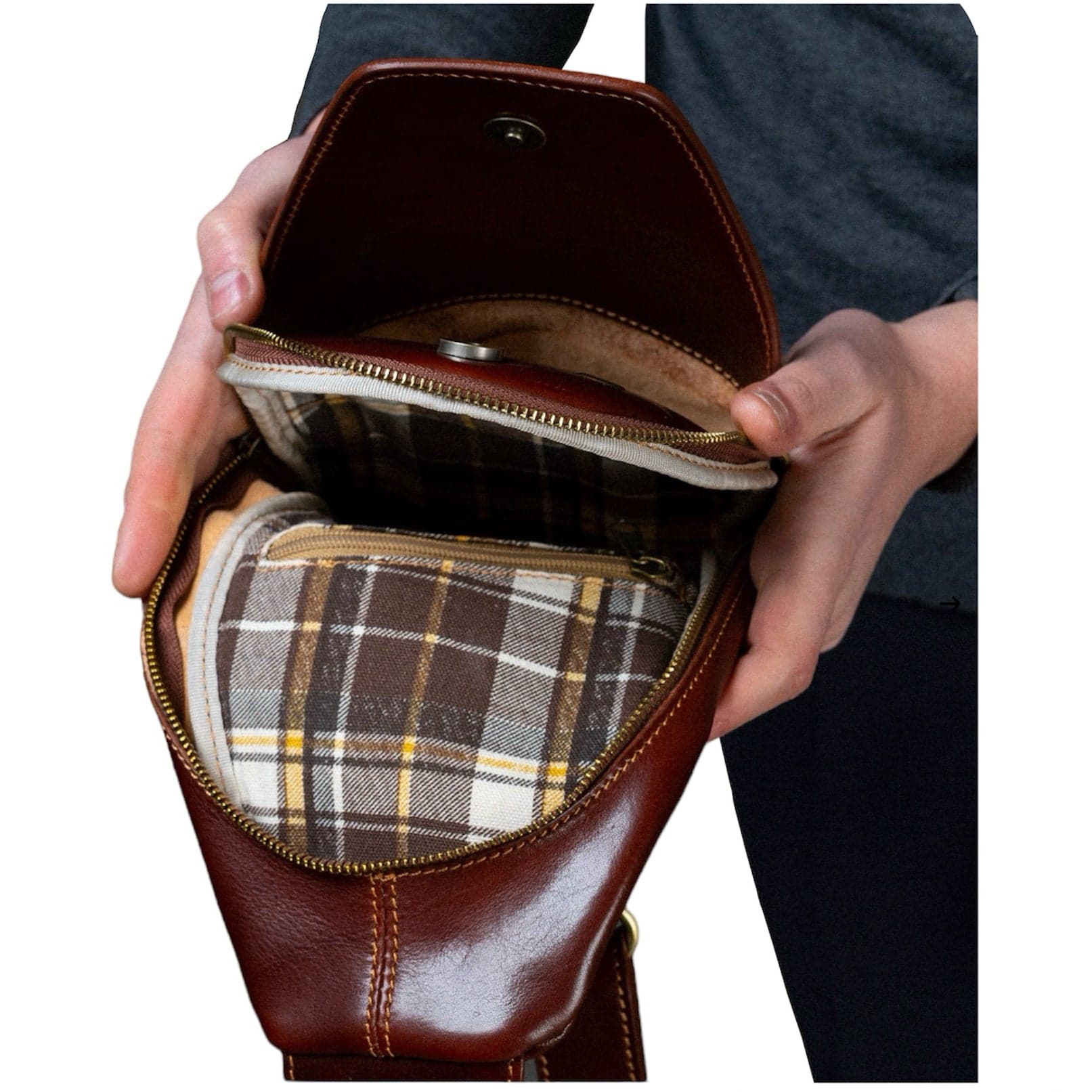 Modarno Borsa Uomo in vera pelle Marsupio Monospalla Jump in Organizer borsa Modarno - Sesto Fiorentino, commercioVirtuoso.it