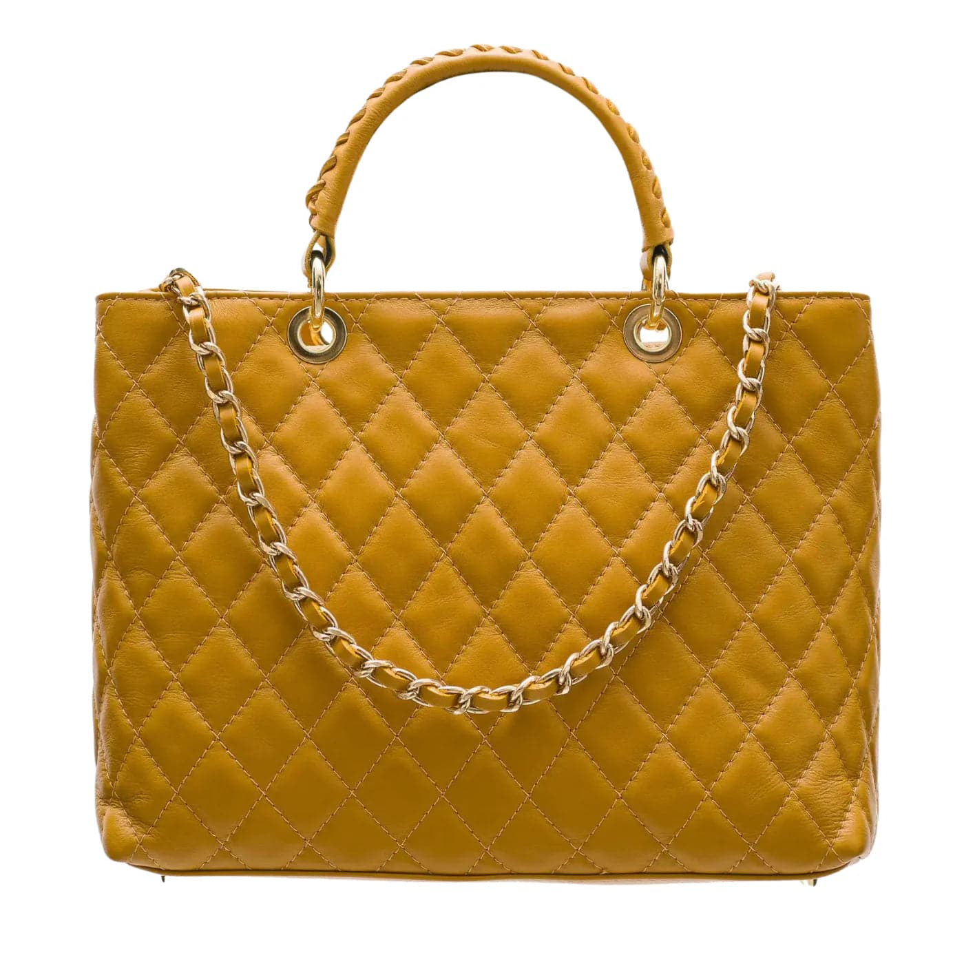 Modarno Borsa con manico intrecciato in Vera Pelle "Trapuntata" a Mano e a Spalla 33x14x24 cm in Organizer borsa Modarno - Sesto Fiorentino, commercioVirtuoso.it