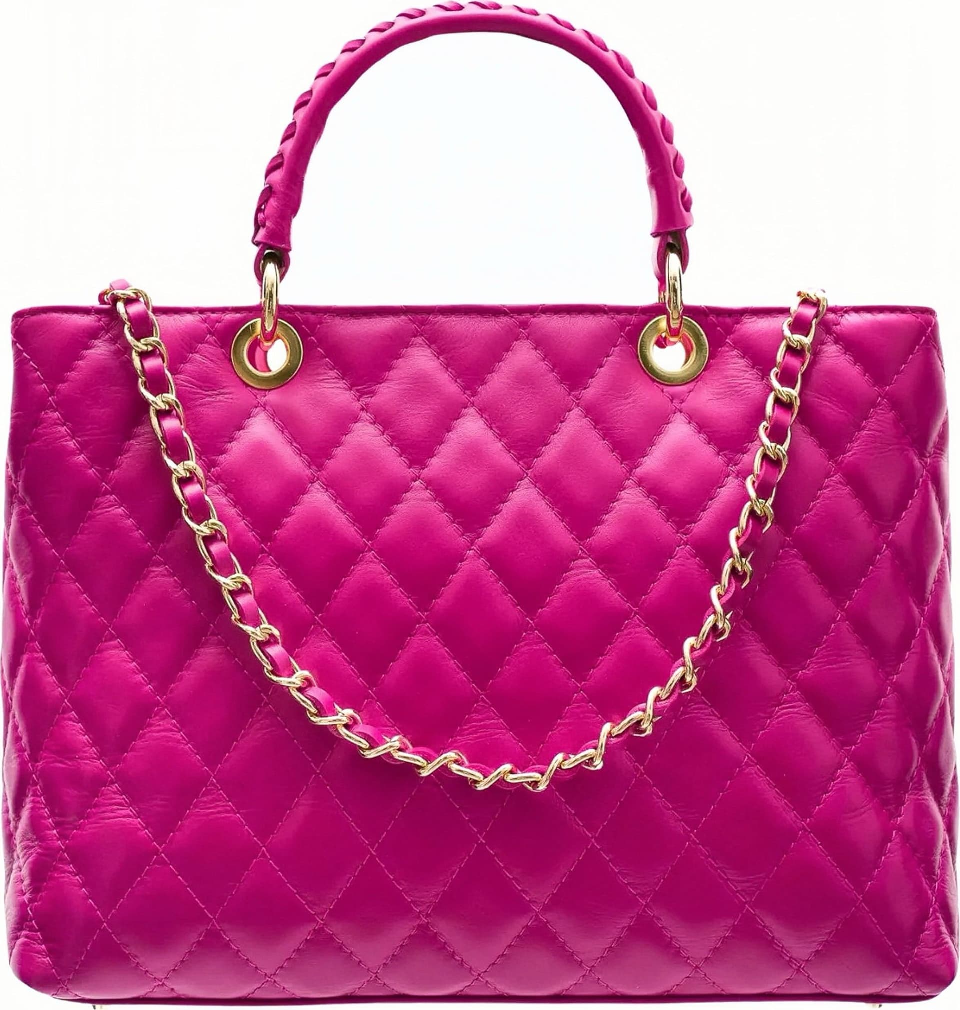 Modarno Borsa con manico intrecciato in Vera Pelle "Trapuntata" a Mano e a Spalla 33x14x24 cm in Organizer borsa Modarno - Sesto Fiorentino, commercioVirtuoso.it