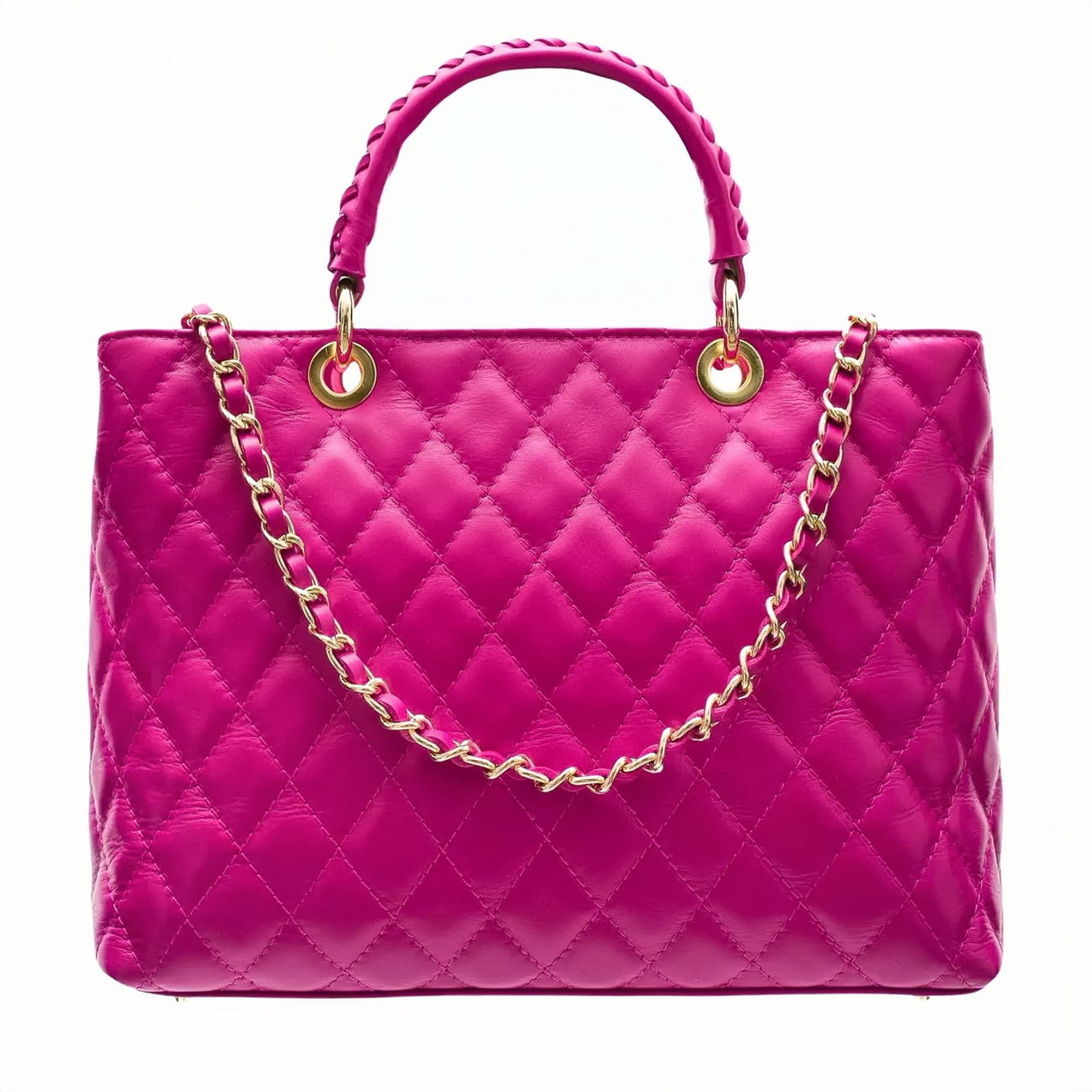 Modarno Borsa con manico intrecciato in Vera Pelle "Trapuntata" a Mano e a Spalla 33x14x24 cm in Organizer borsa Modarno - Sesto Fiorentino, commercioVirtuoso.it
