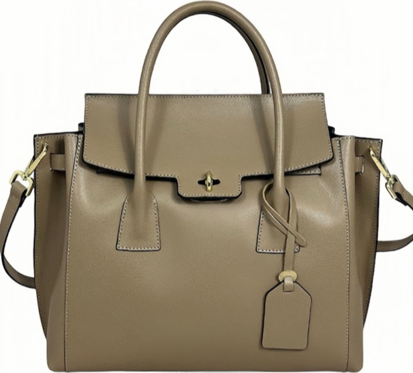 Modarno  Borsa a mano in vera pelle Saffiano Versione Grande 35x12x31 cm