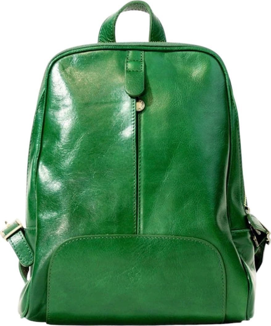 Modarno Zaino in cuoio medio con zipper 30x8x21 cm