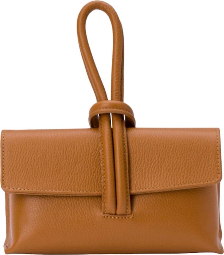 Modarno Borsetta Pochetta Gancio ad Anello in vera pelle 24x7x13 cm