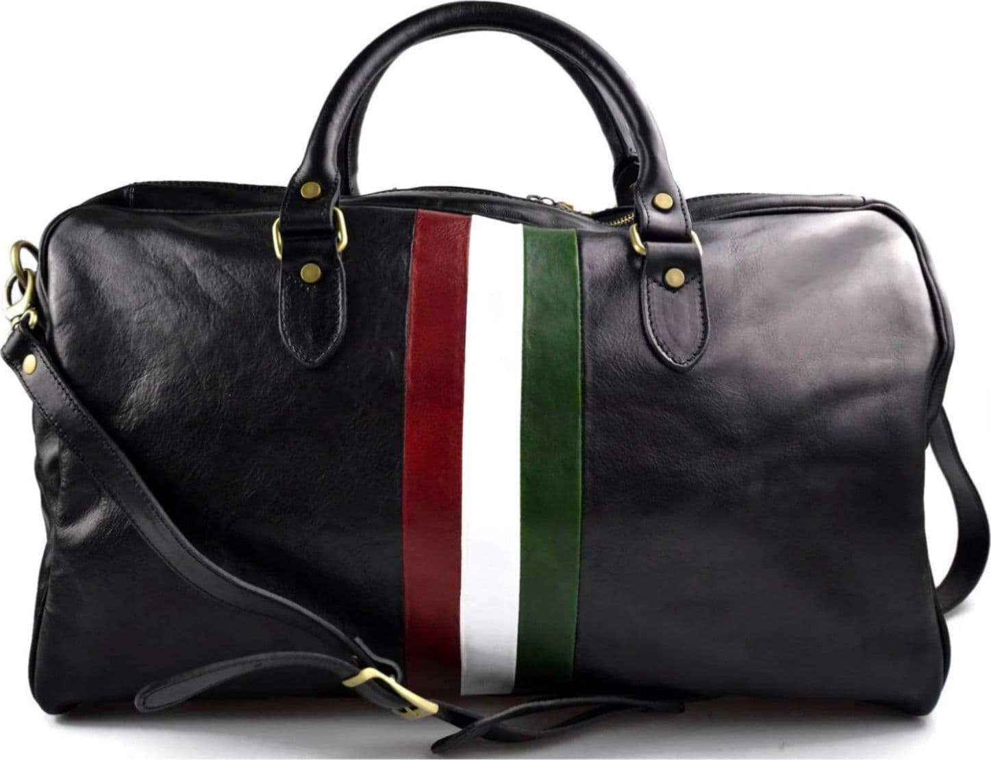 Modarno Borsone viaggio in pelle da uomo e donna borsa viaggio borsa sport bandiera Italiana borsa viaggio vera pelle Made in Italy in Borsoni Modarno - Sesto Fiorentino, commercioVirtuoso.it
