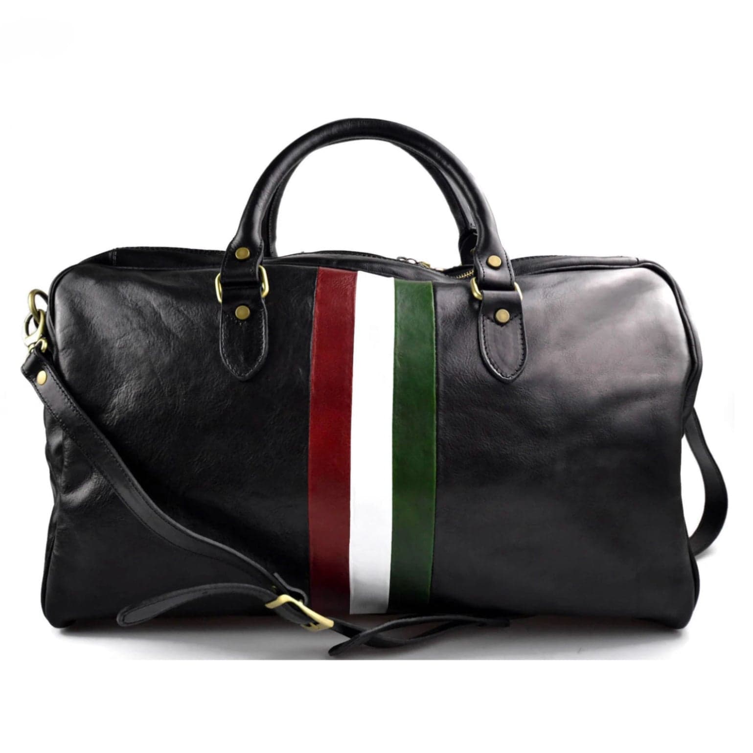 Modarno Borsone viaggio in pelle da uomo e donna borsa viaggio borsa sport bandiera Italiana borsa viaggio vera pelle Made in Italy in Borsoni Modarno - Sesto Fiorentino, commercioVirtuoso.it