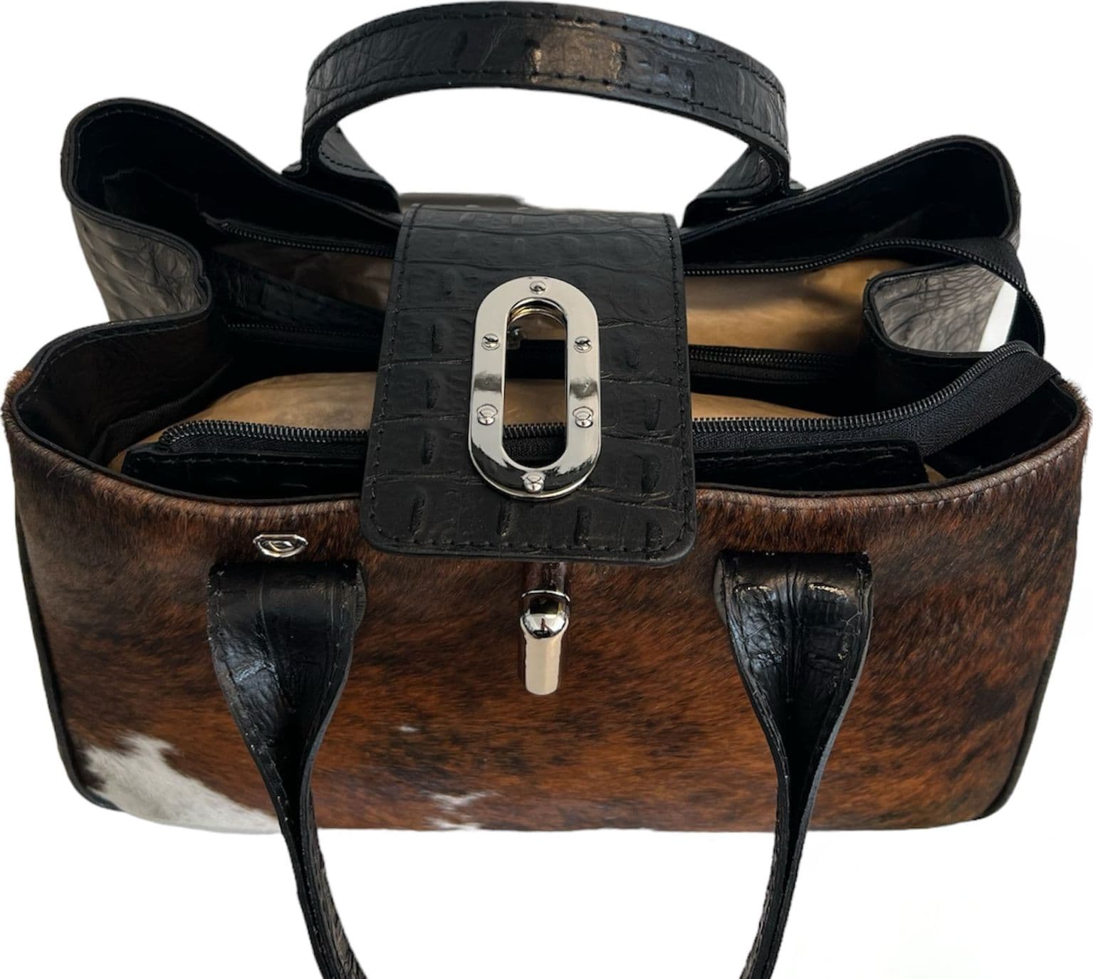 Modarno Borsa a mano in vera pelle con stampa coccodrillo e cavallino  35x18x24 cm in Organizer borsa Modarno - Sesto Fiorentino, commercioVirtuoso.it