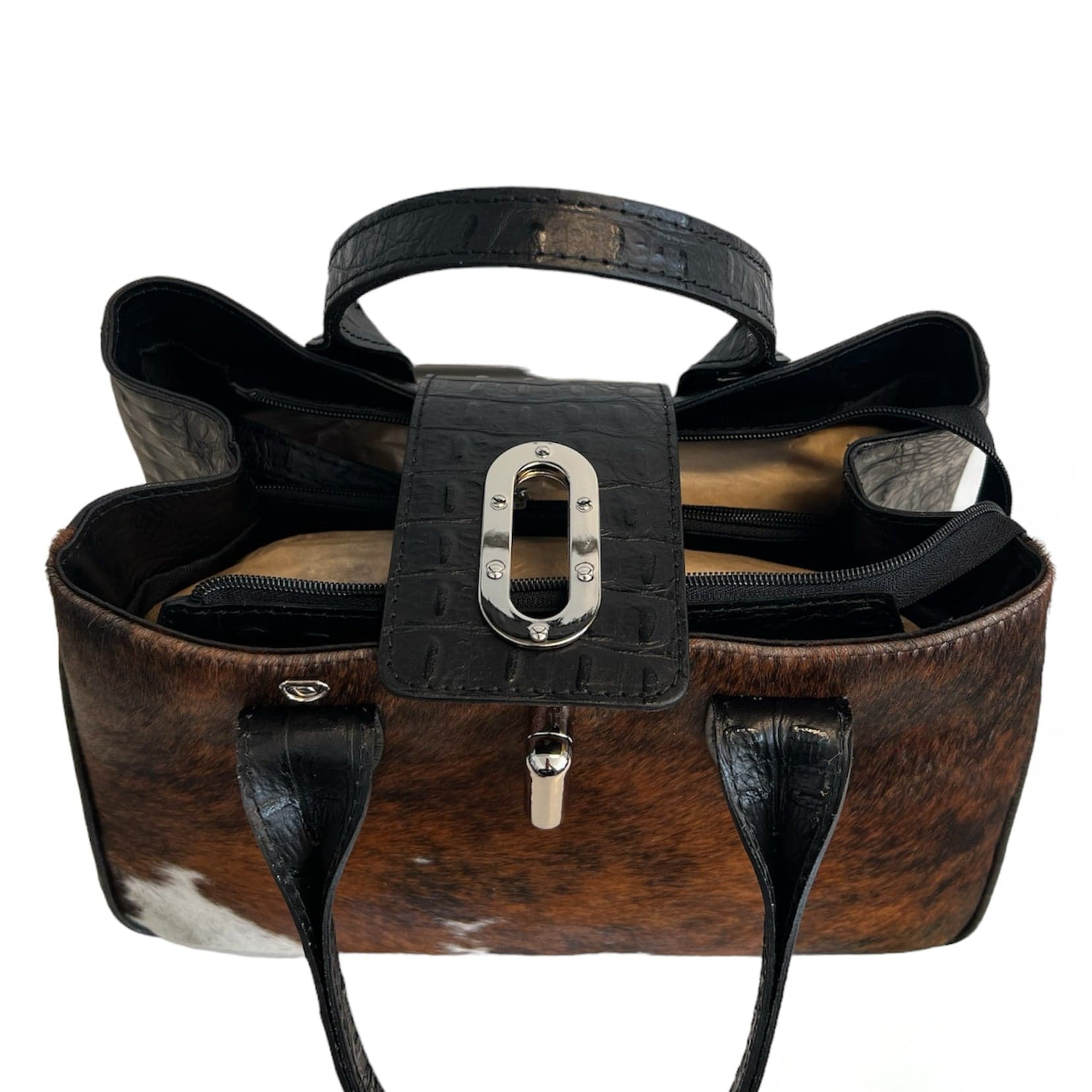 Modarno Borsa a mano in vera pelle con stampa coccodrillo e cavallino  35x18x24 cm in Organizer borsa Modarno - Sesto Fiorentino, commercioVirtuoso.it