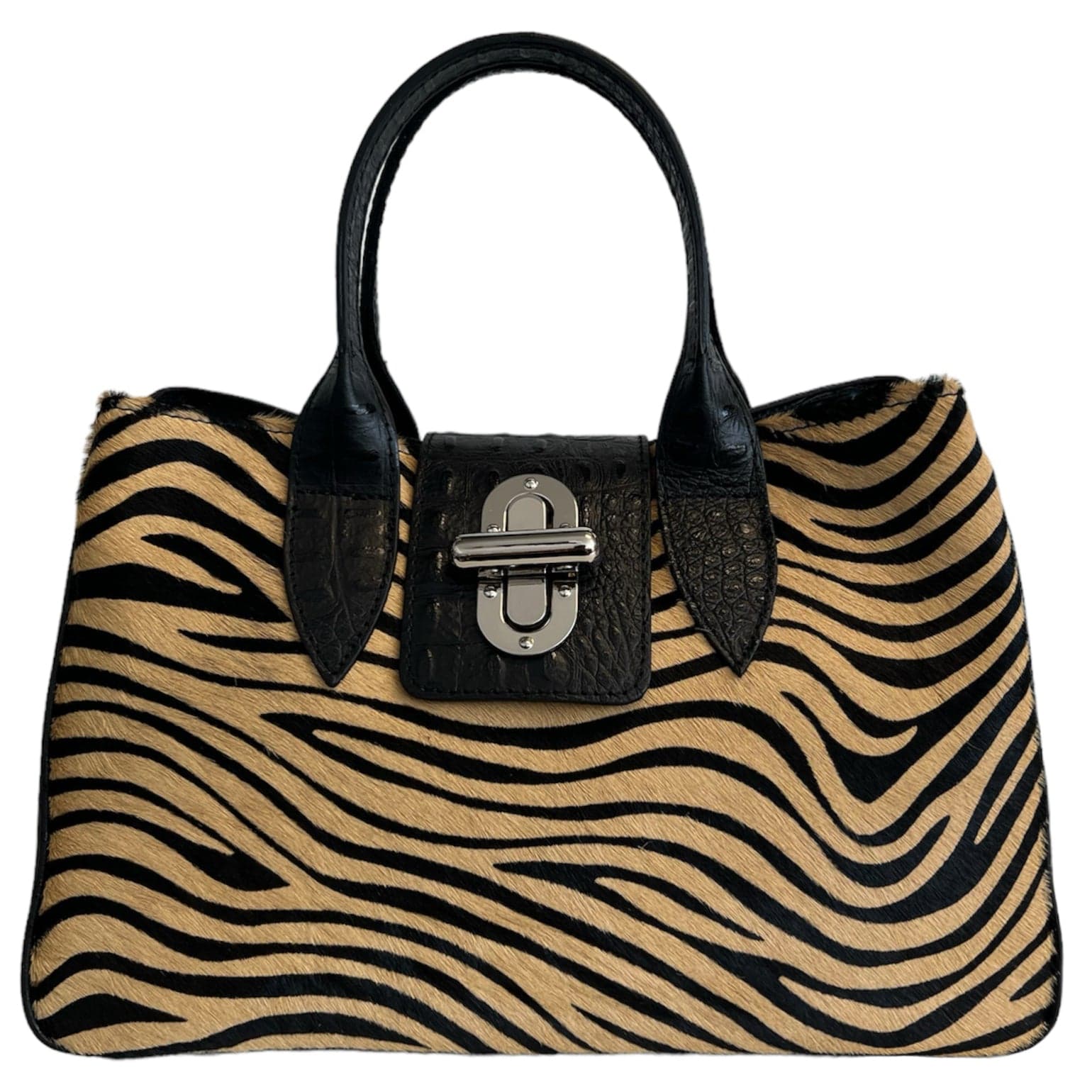Modarno Borsa a mano in vera pelle con stampa coccodrillo e cavallino  35x18x24 cm in Organizer borsa Modarno - Sesto Fiorentino, commercioVirtuoso.it