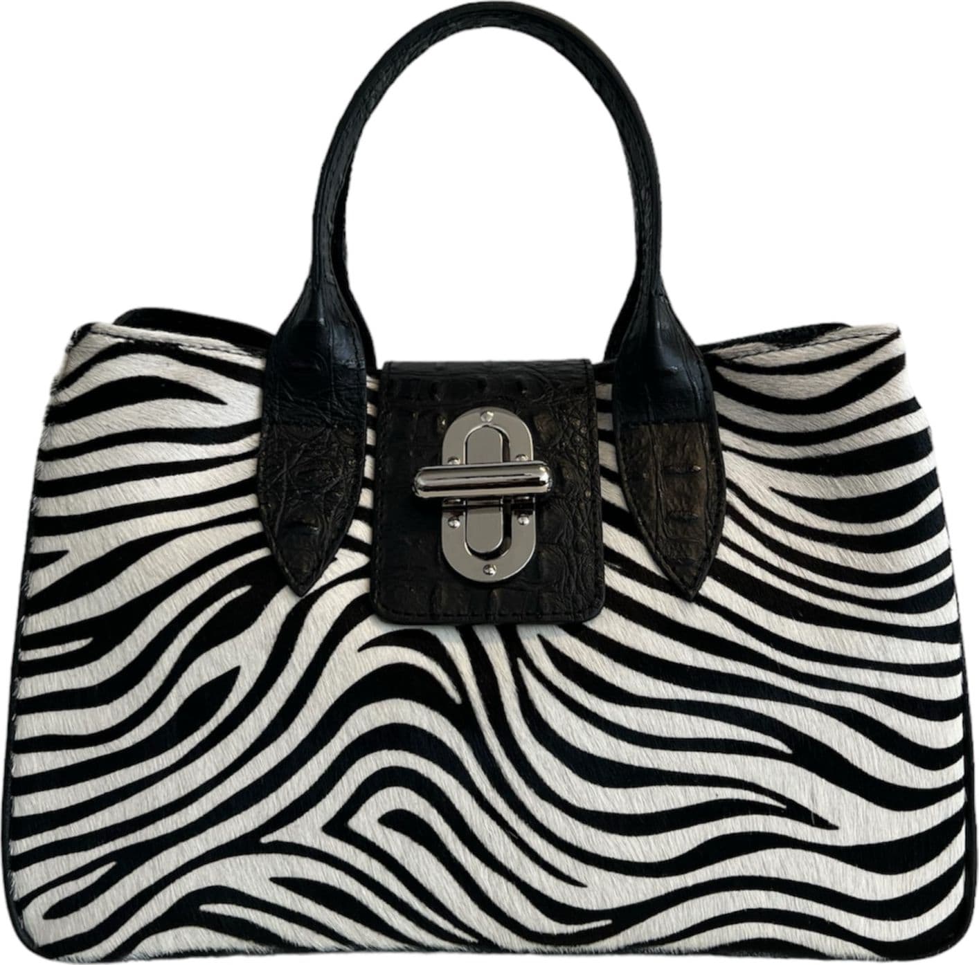 Modarno Borsa a mano in vera pelle con stampa coccodrillo e cavallino  35x18x24 cm in Organizer borsa Modarno - Sesto Fiorentino, commercioVirtuoso.it