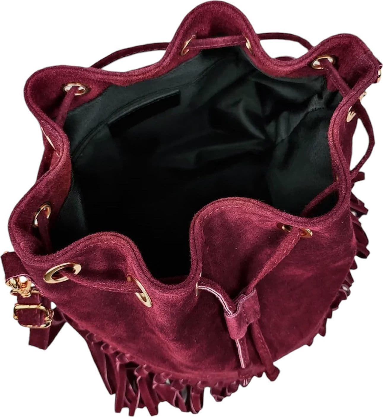 Modarno Borsa in pelle scamosciata con frangie 26x13x26 cm in Organizer borsa Modarno - Sesto Fiorentino, commercioVirtuoso.it