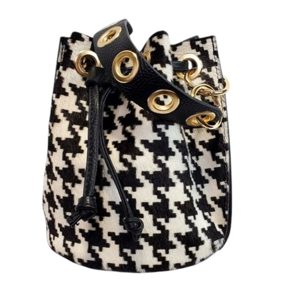 Modarno Borsetta a secchiello con dettagli circolari Cavallino 17x16x20cm in Organizer borsa Modarno - Sesto Fiorentino, commercioVirtuoso.it
