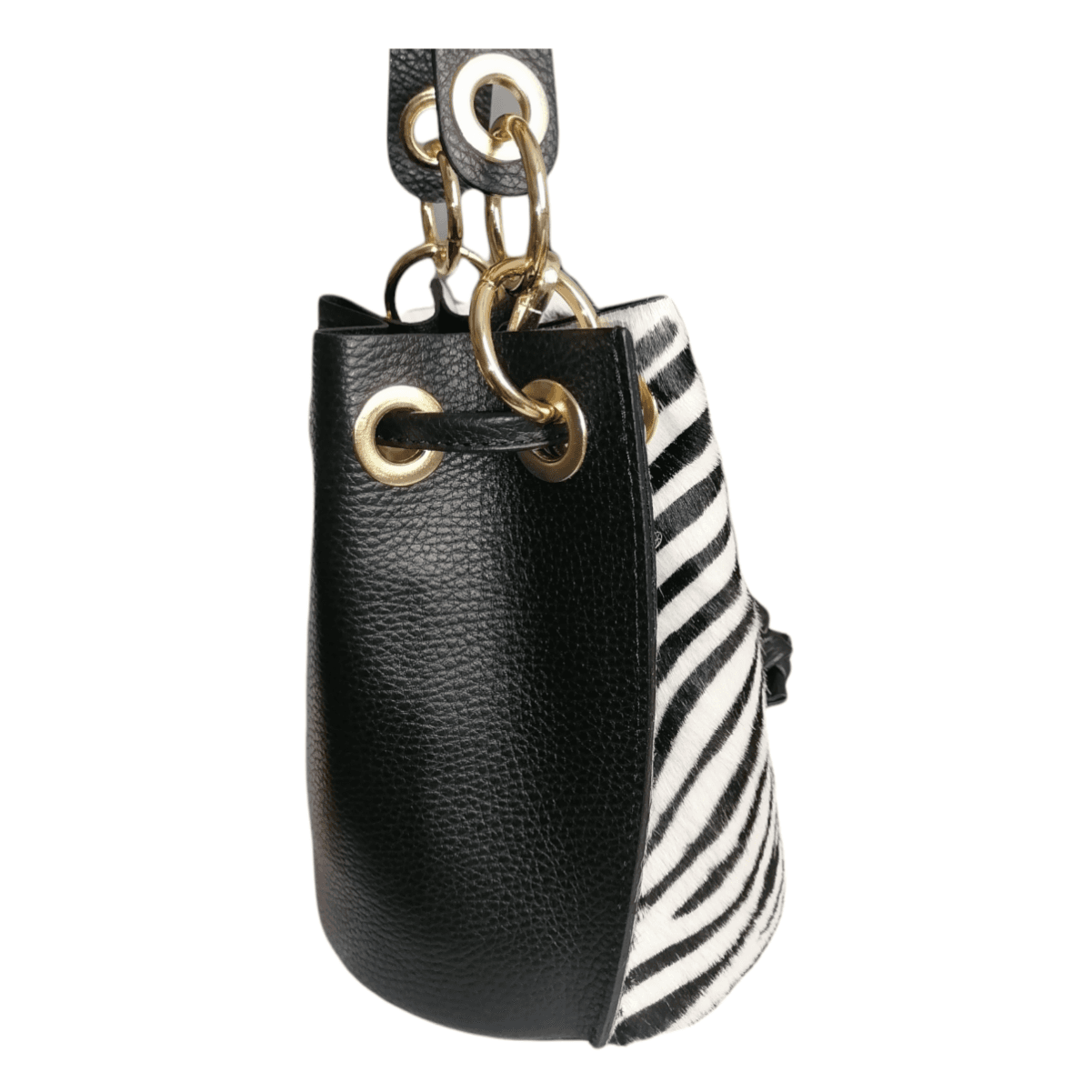 Modarno Borsetta a secchiello con dettagli circolari Cavallino 17x16x20cm in Organizer borsa Modarno - Sesto Fiorentino, commercioVirtuoso.it