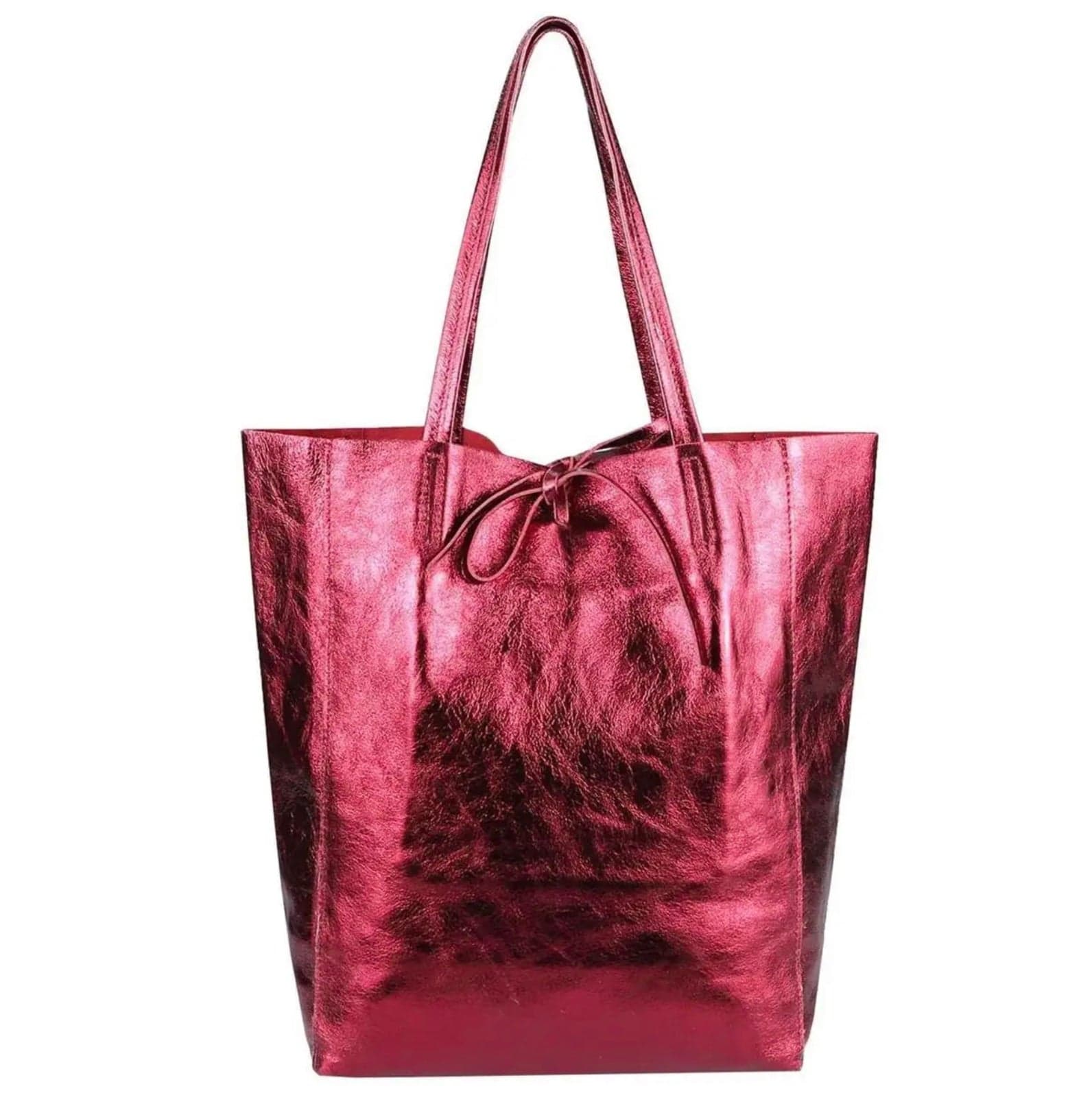 Modarno Shopper Bag a spalla in pelle Metallizzata con doppio manico e tasca interna in pelle Metallizzata in Borse a spalla Modarno - Sesto Fiorentino, commercioVirtuoso.it