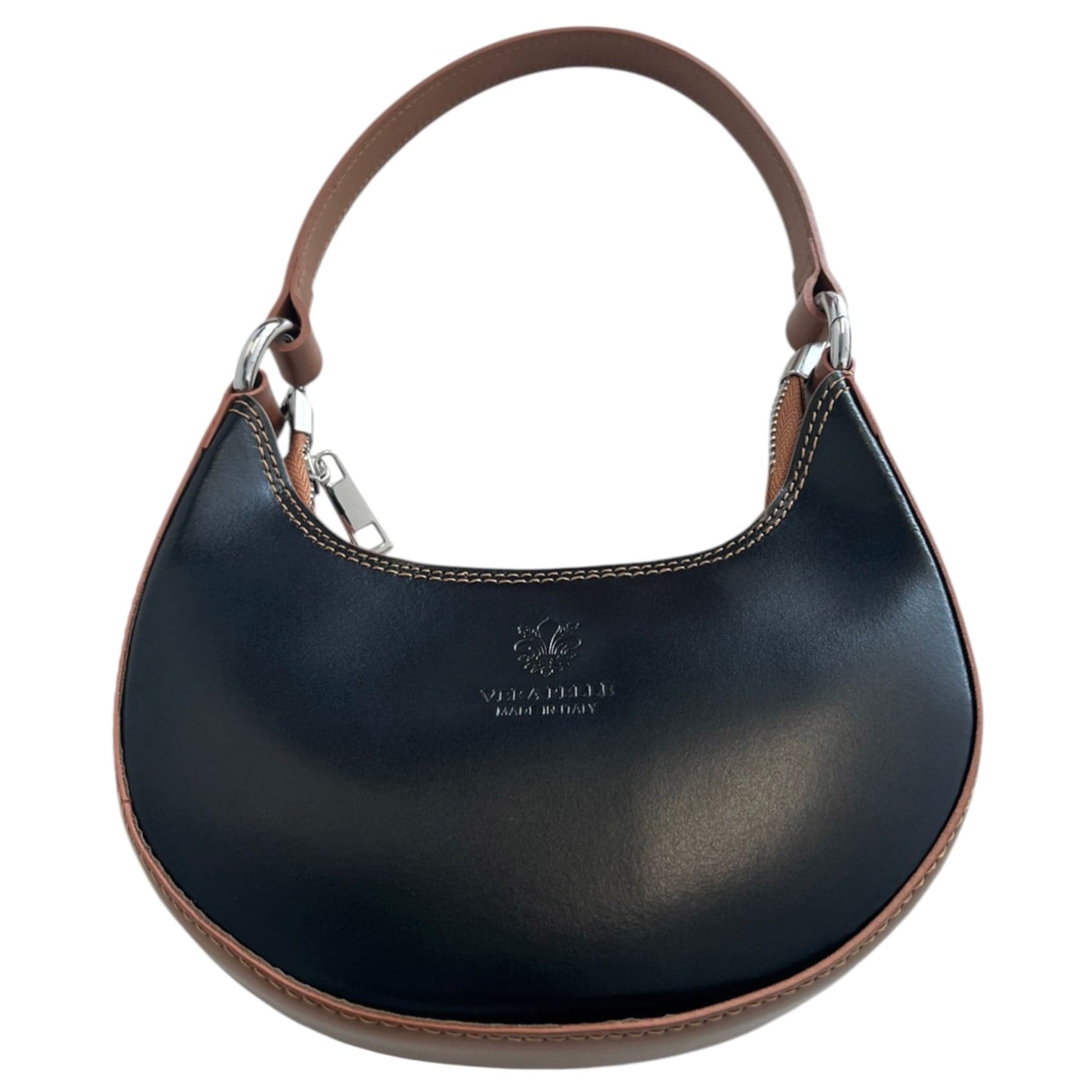 Modarno Borsetta Donna a mano con manico removibile Bicolore in Vera Pelle di Vacchetta 21x5x12 cm in Organizer borsa Modarno - Sesto Fiorentino, commercioVirtuoso.it