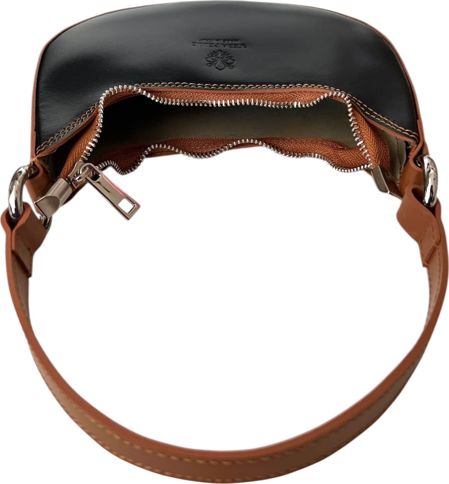 Modarno Borsetta Donna a mano con manico removibile Bicolore in Vera Pelle di Vacchetta 21x5x12 cm in Organizer borsa Modarno - Sesto Fiorentino, commercioVirtuoso.it