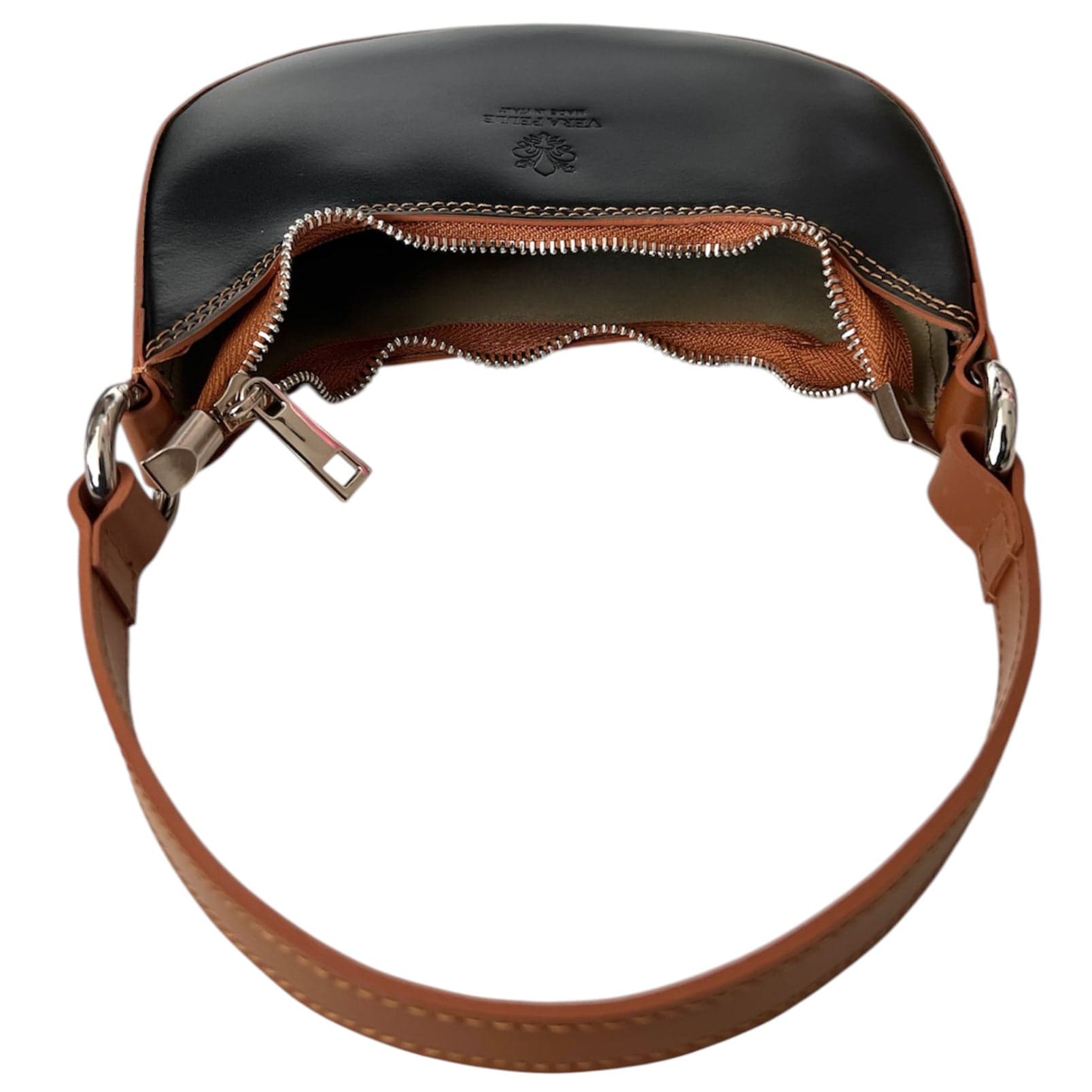 Modarno Borsetta Donna a mano con manico removibile Bicolore in Vera Pelle di Vacchetta 21x5x12 cm in Organizer borsa Modarno - Sesto Fiorentino, commercioVirtuoso.it