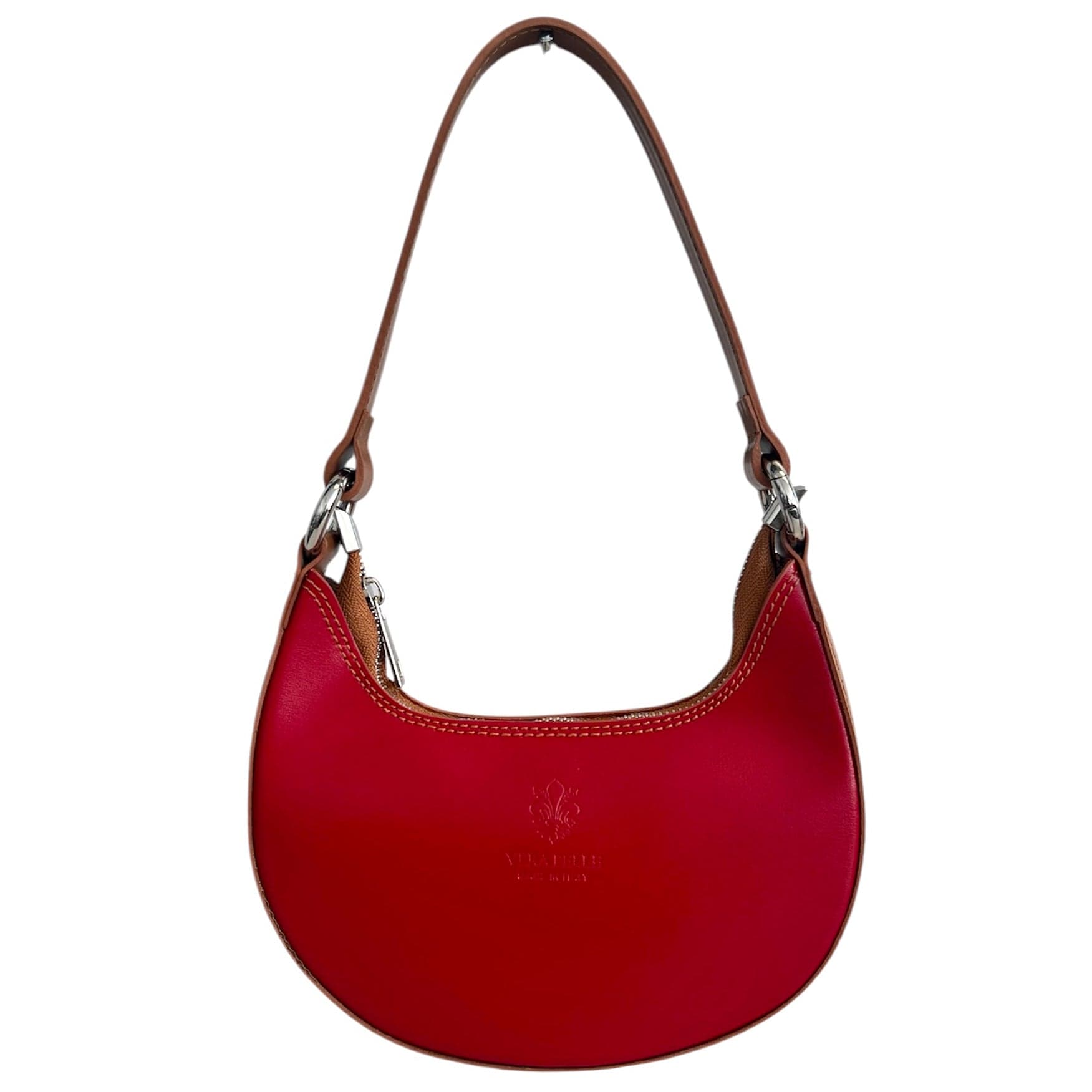 Modarno Borsetta Donna a mano con manico removibile Bicolore in Vera Pelle di Vacchetta 21x5x12 cm in Organizer borsa Modarno - Sesto Fiorentino, commercioVirtuoso.it