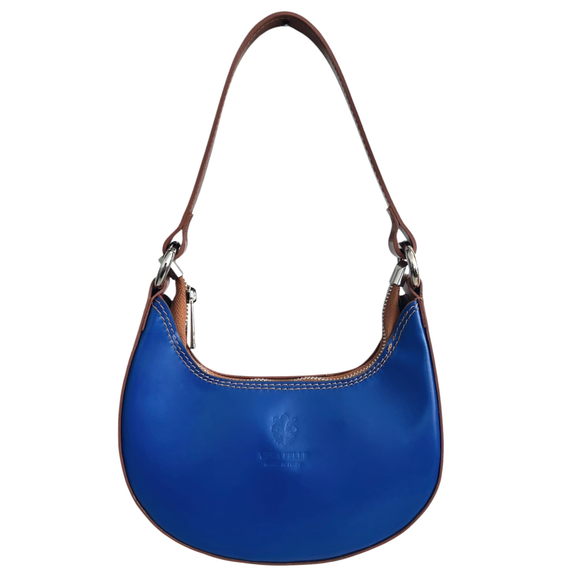 Modarno Borsetta Donna a mano con manico removibile Bicolore in Vera Pelle di Vacchetta 21x5x12 cm in Organizer borsa Modarno - Sesto Fiorentino, commercioVirtuoso.it