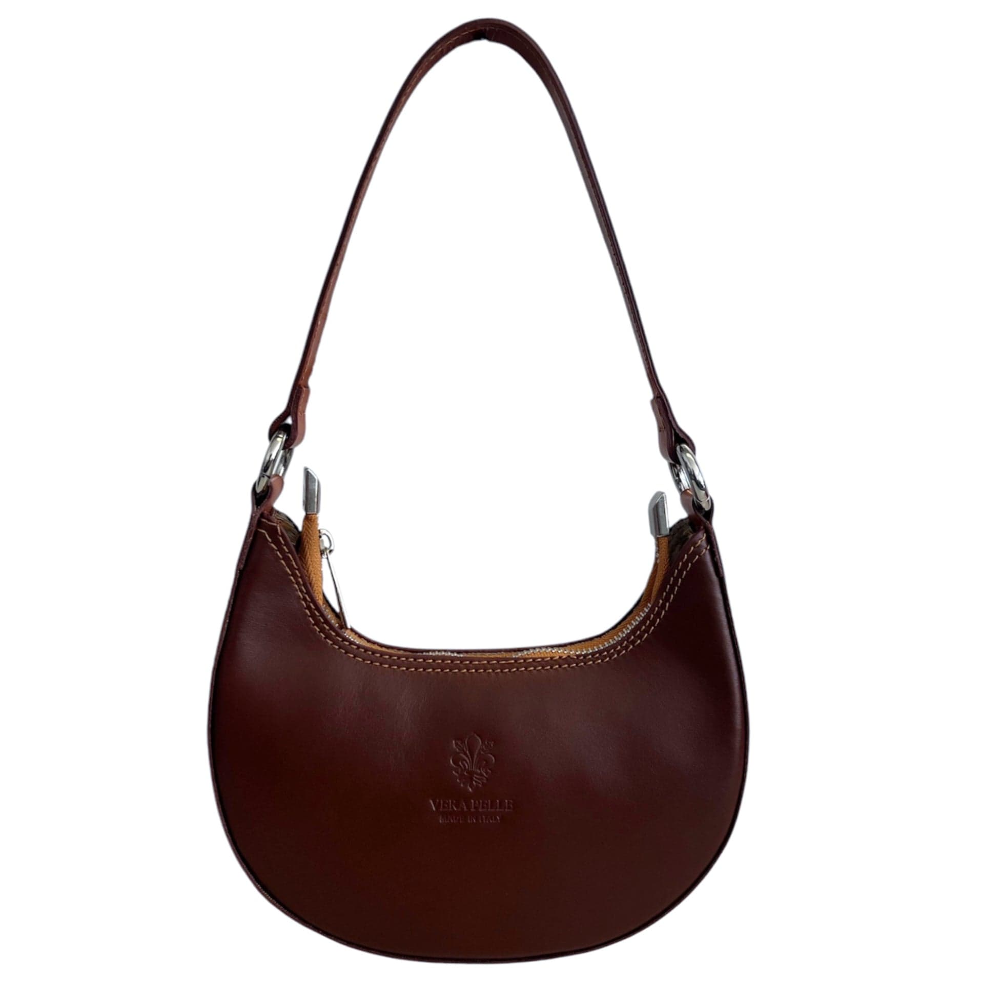 Modarno Borsetta Donna a mano con manico removibile Bicolore in Vera Pelle di Vacchetta 21x5x12 cm in Organizer borsa Modarno - Sesto Fiorentino, commercioVirtuoso.it