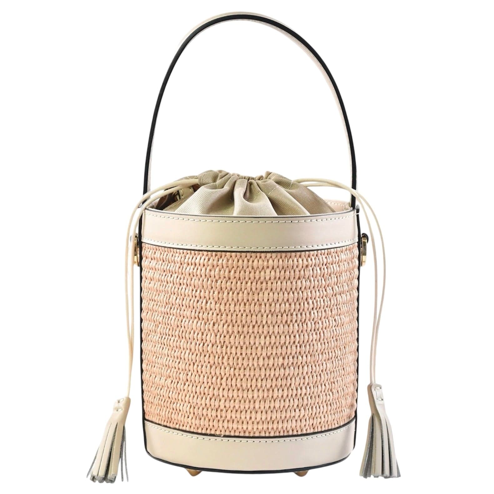 Modarno Borsa Secchiello in Vera Pelle spazzolata e rafia 18x13x16 cm in Organizer borsa Modarno - Sesto Fiorentino, commercioVirtuoso.it