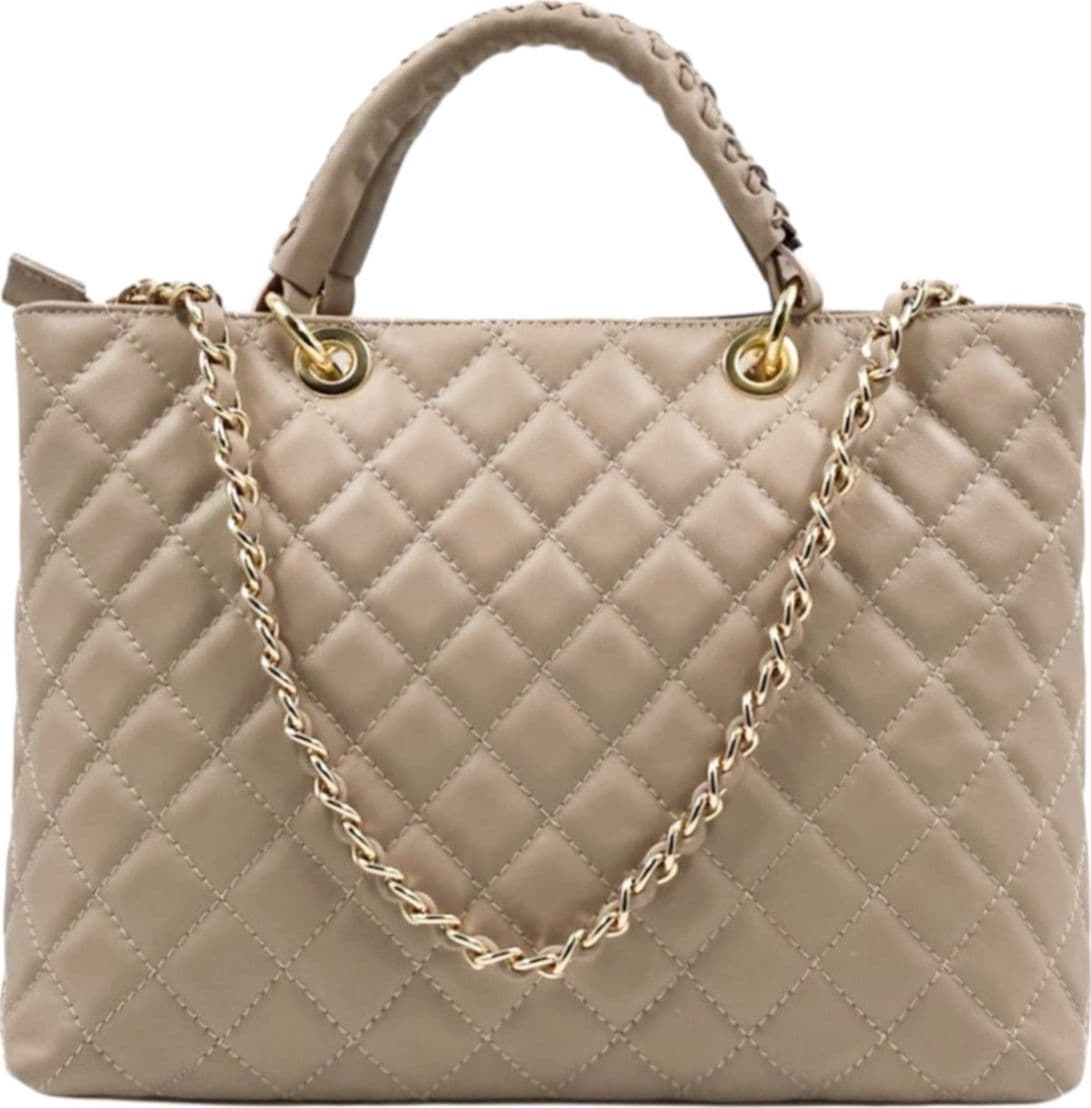 Modarno Borsa con manico intrecciato in Vera Pelle "Trapuntata" a Mano e a Spalla 33x14x24 cm in Organizer borsa Modarno - Sesto Fiorentino, commercioVirtuoso.it
