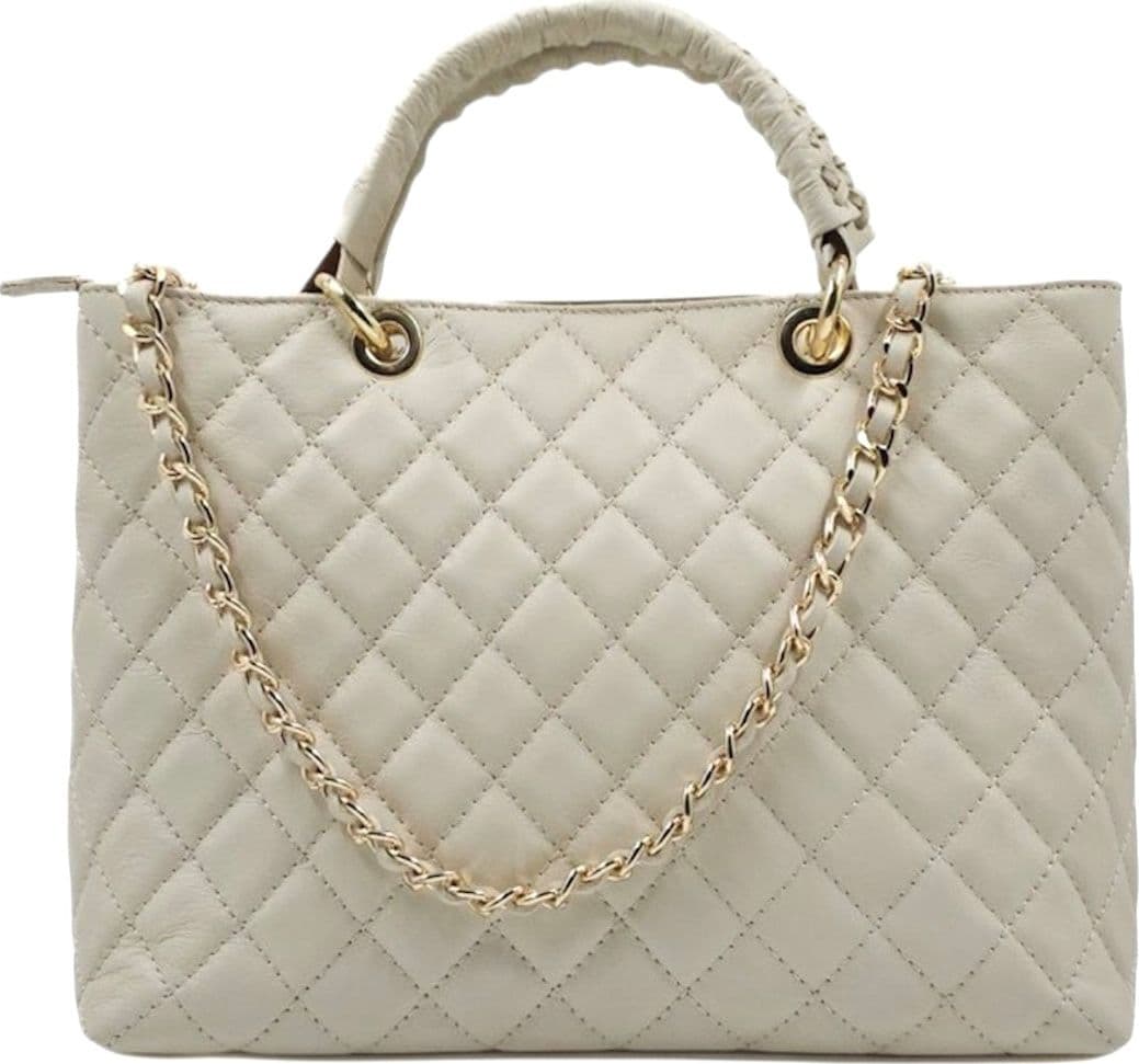 Modarno Borsa con manico intrecciato in Vera Pelle "Trapuntata" a Mano e a Spalla 33x14x24 cm in Organizer borsa Modarno - Sesto Fiorentino, commercioVirtuoso.it