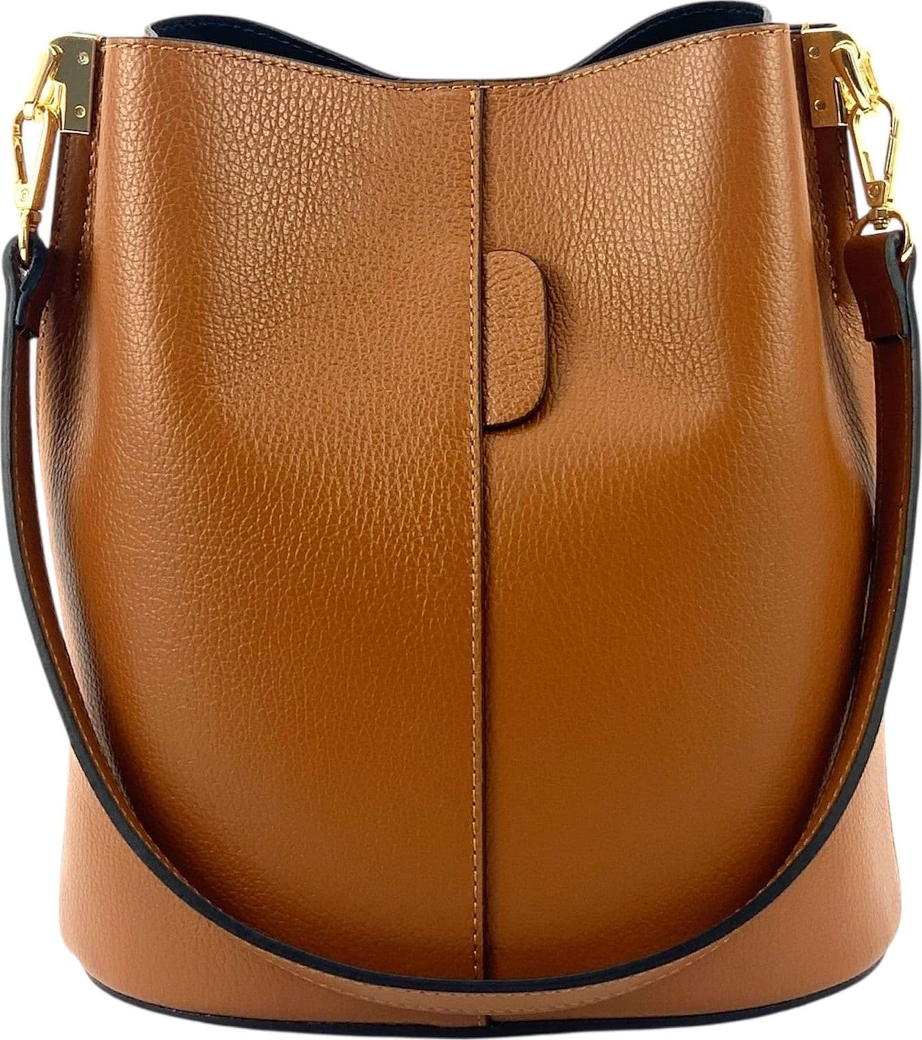 Modarno Borsetta a Secchiello Giulia in Vera Pelle Dollaro 23x16x27 cm