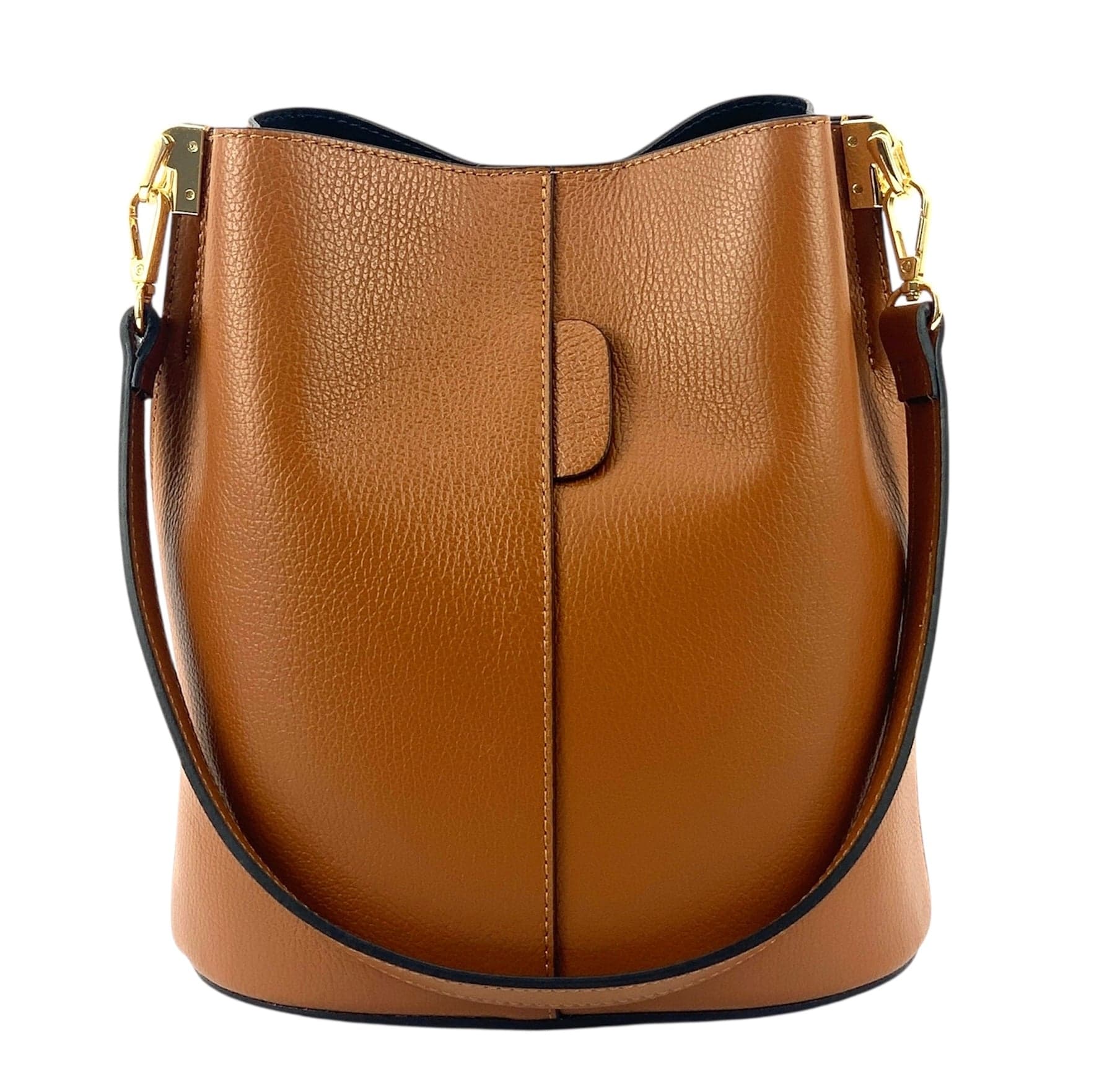 Modarno Borsetta a Secchiello Giulia in Vera Pelle Dollaro 23x16x27 cm