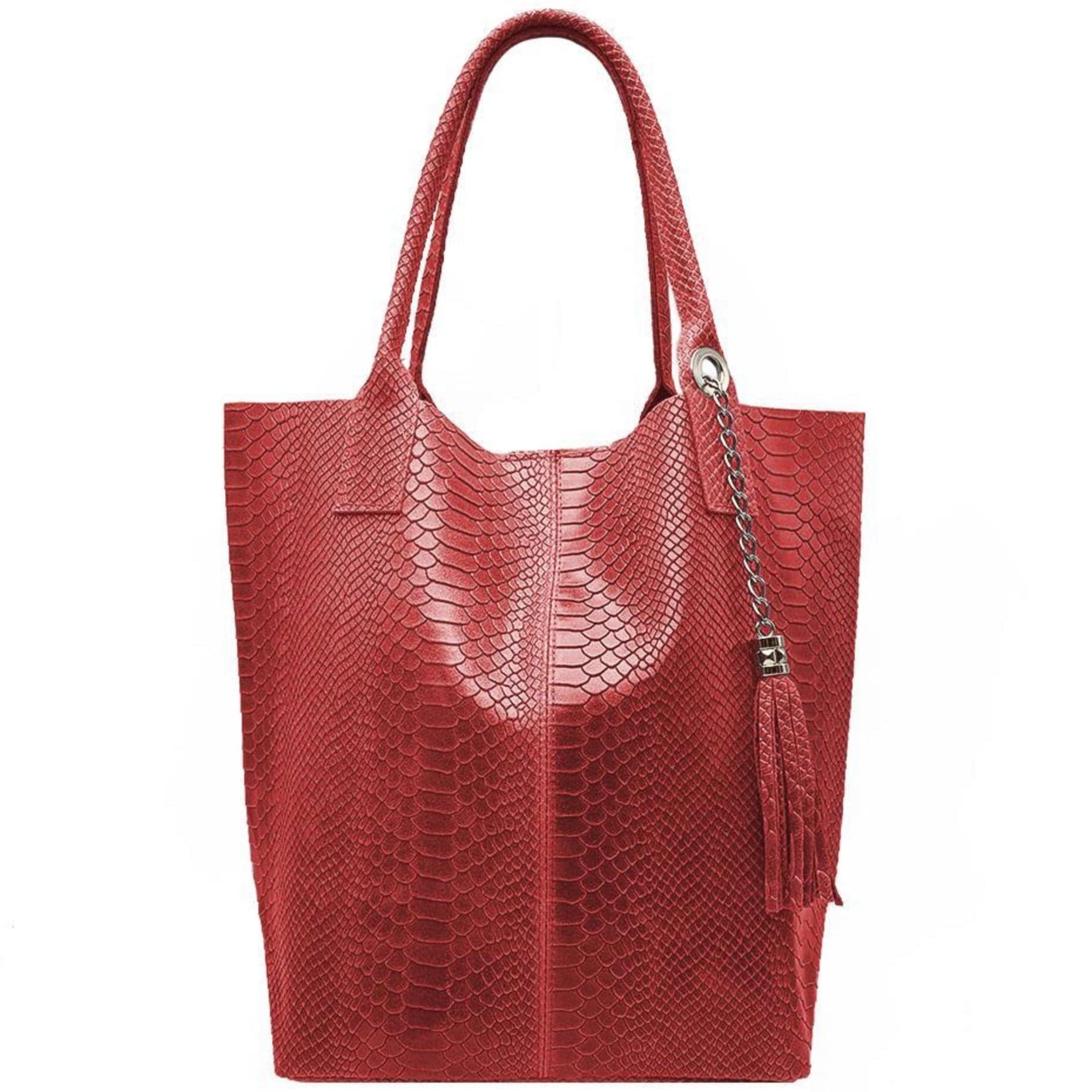 Modarno Borsa A Spalla In Vera Pelle Effetto Pitone, con custodia per gioielli dello stesso colore in Organizer borsa Modarno - Sesto Fiorentino, commercioVirtuoso.it