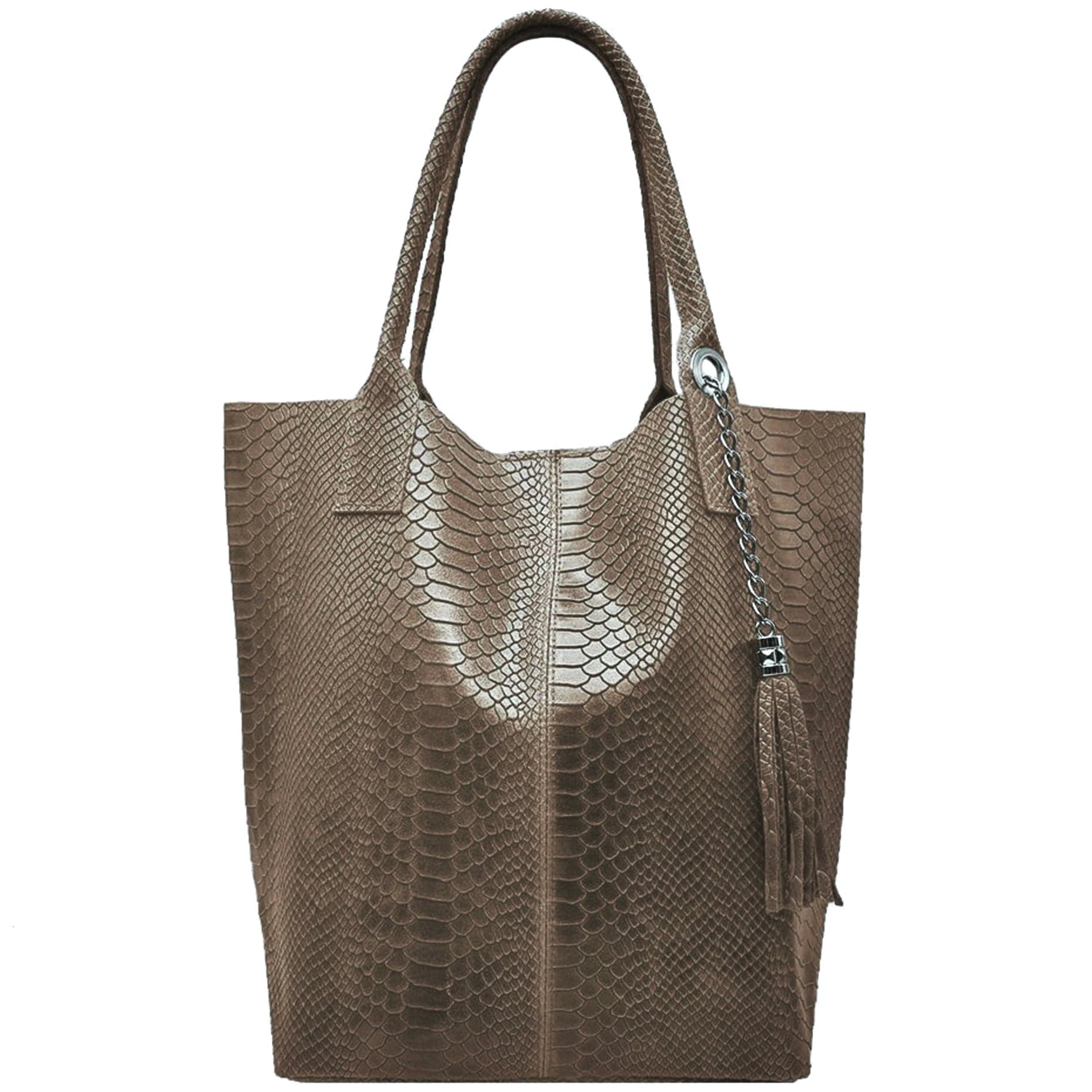 Modarno Borsa A Spalla In Vera Pelle Effetto Pitone, con custodia per gioielli dello stesso colore in Organizer borsa Modarno - Sesto Fiorentino, commercioVirtuoso.it
