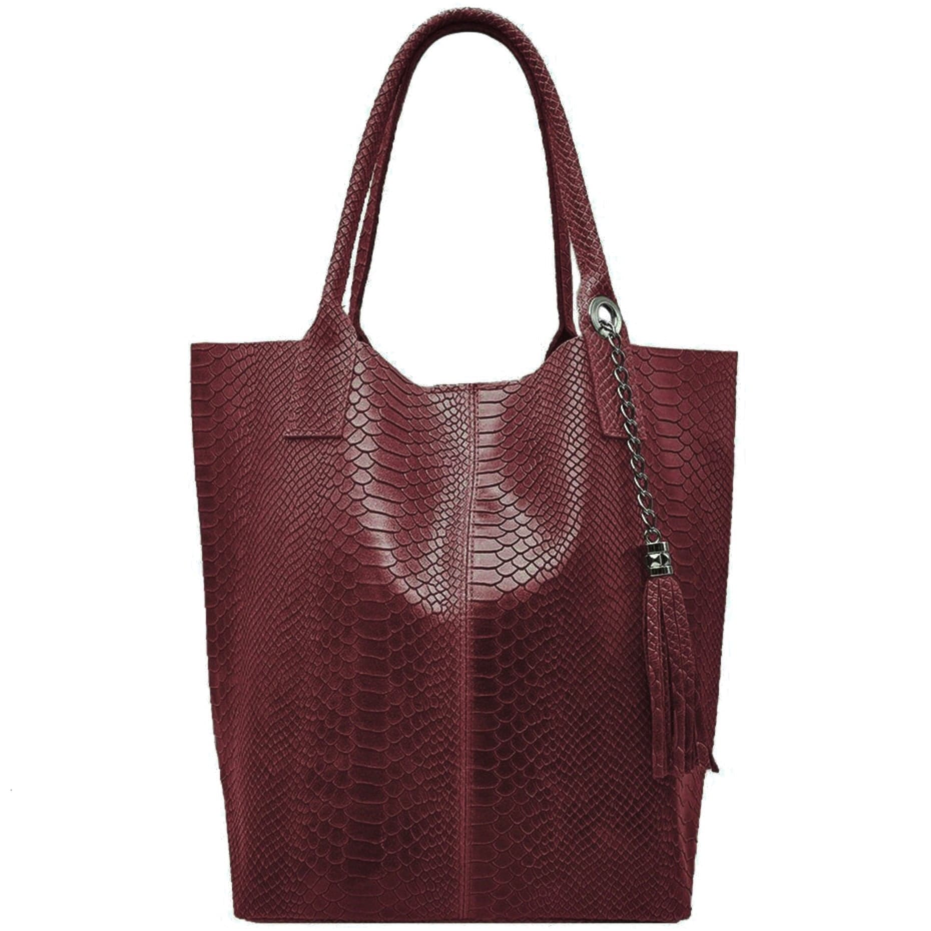 Modarno Borsa A Spalla In Vera Pelle Effetto Pitone, con custodia per gioielli dello stesso colore in Organizer borsa Modarno - Sesto Fiorentino, commercioVirtuoso.it