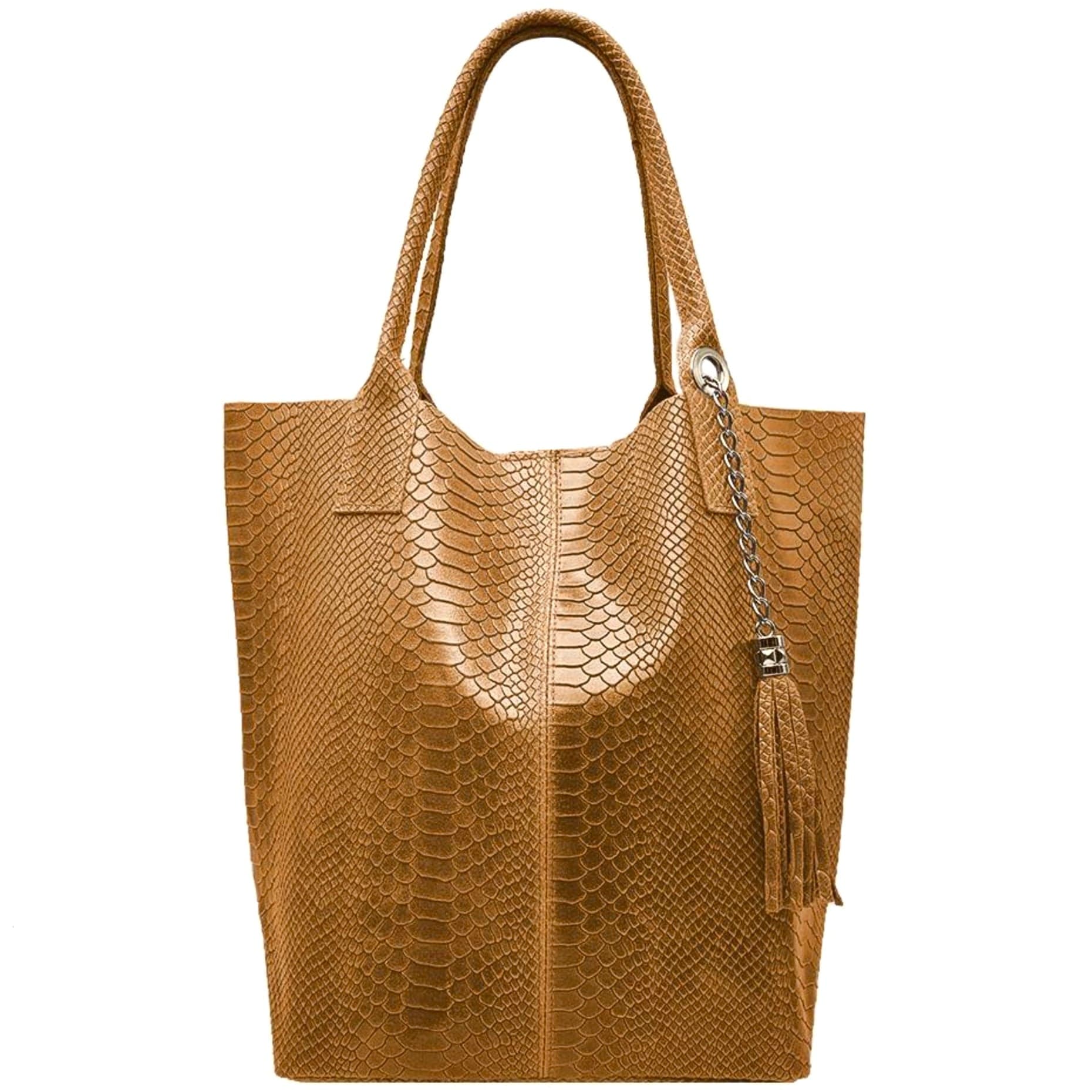 Modarno Borsa A Spalla In Vera Pelle Effetto Pitone, con custodia per gioielli dello stesso colore in Organizer borsa Modarno - Sesto Fiorentino, commercioVirtuoso.it