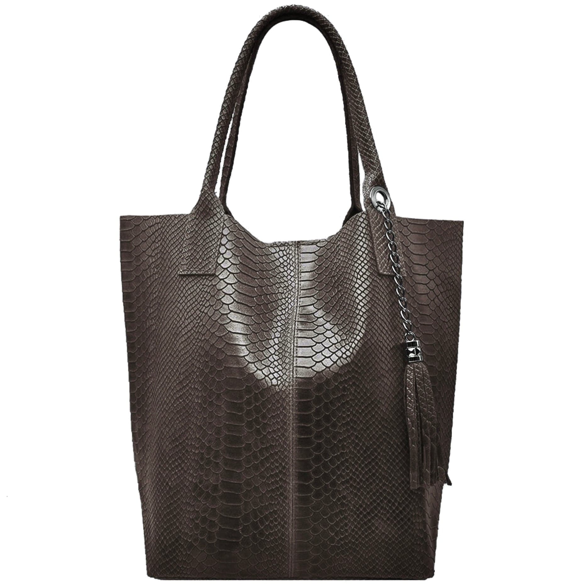 Modarno Borsa A Spalla In Vera Pelle Effetto Pitone, con custodia per gioielli dello stesso colore in Organizer borsa Modarno - Sesto Fiorentino, commercioVirtuoso.it