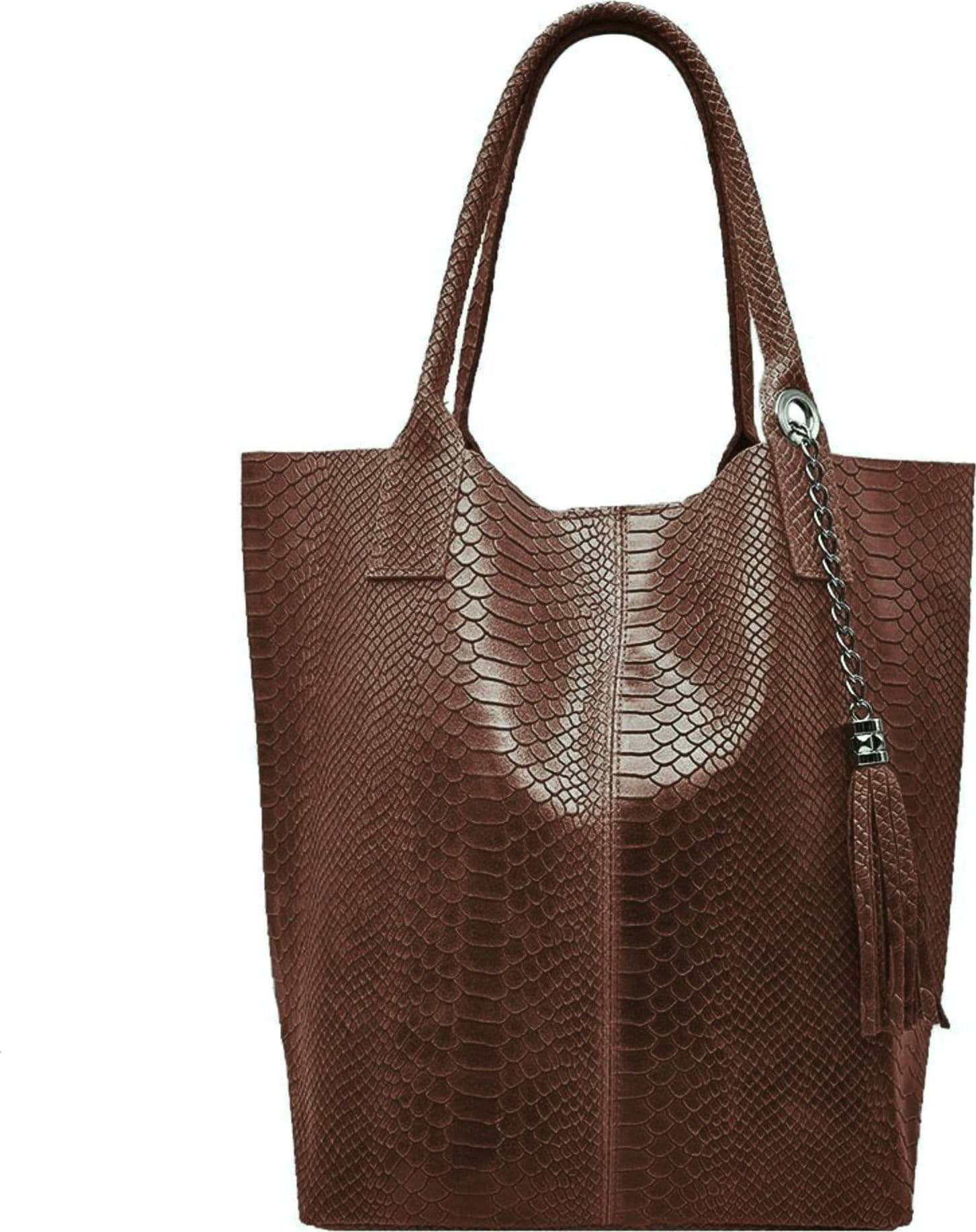 Modarno Borsa A Spalla In Vera Pelle Effetto Pitone, con custodia per gioielli dello stesso colore in Organizer borsa Modarno - Sesto Fiorentino, commercioVirtuoso.it